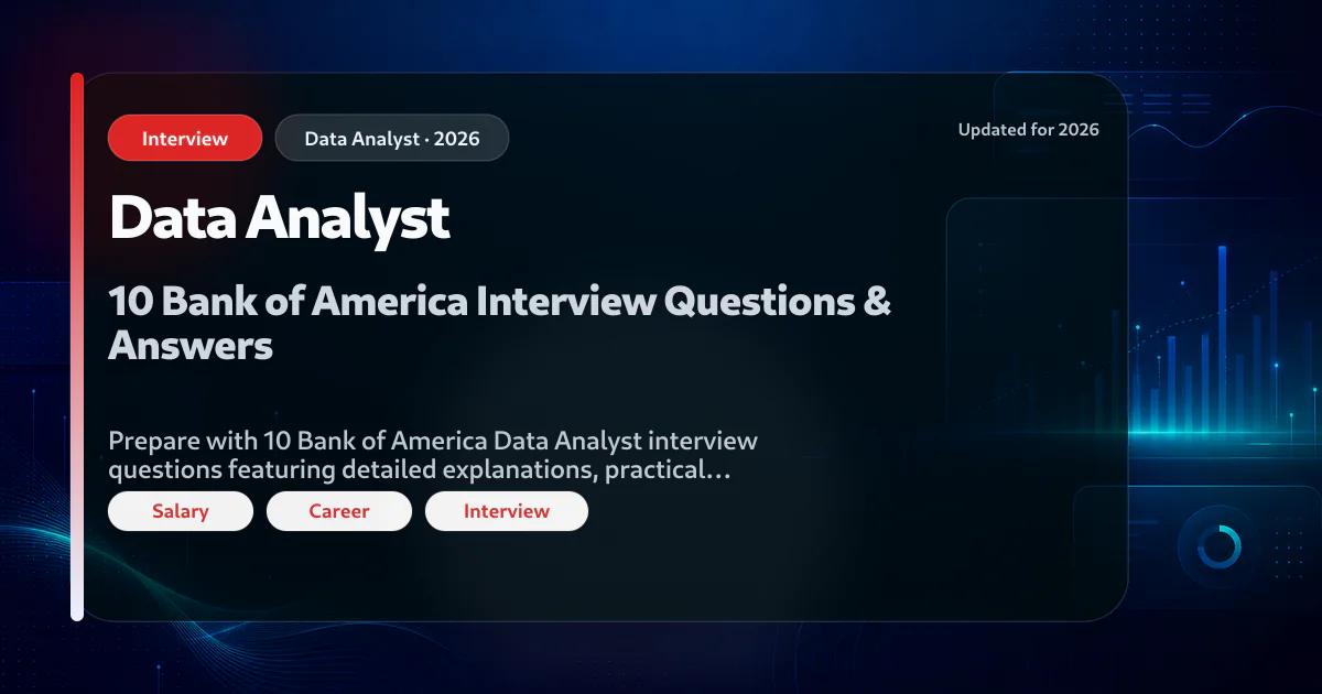 Bank of America Data Analyst interview questions