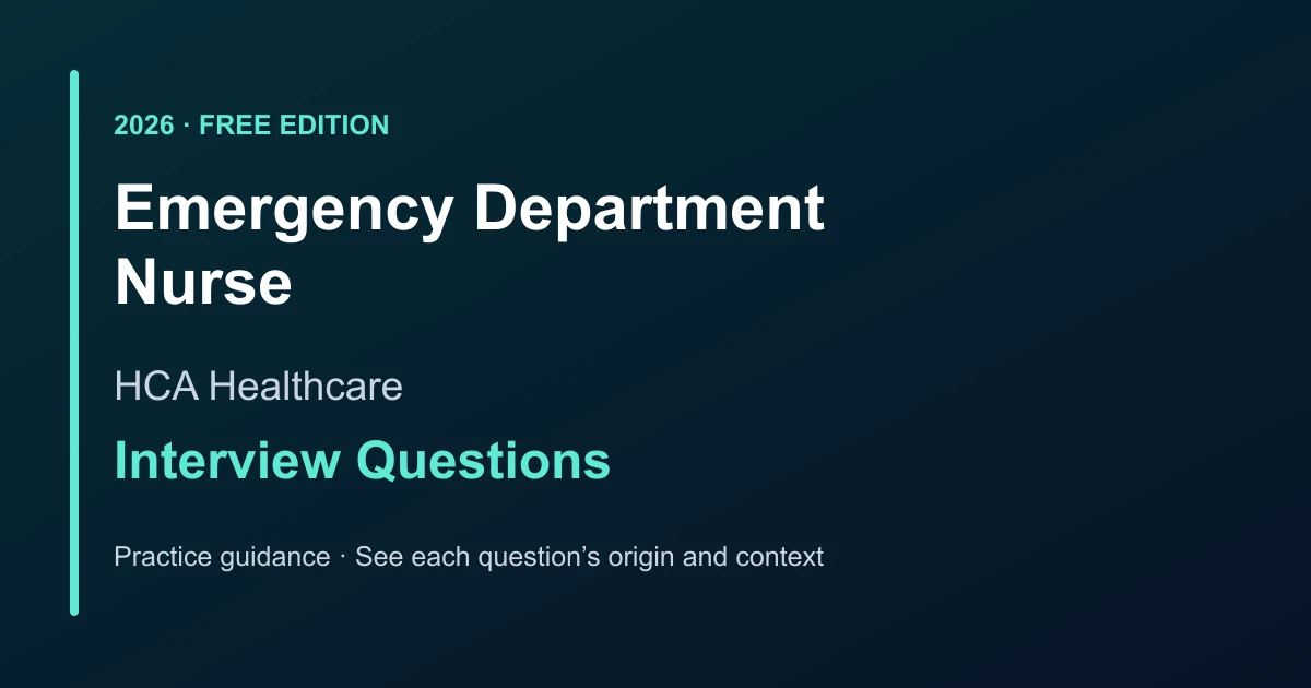 HCA Healthcare Emergency Department Nurse interview questions