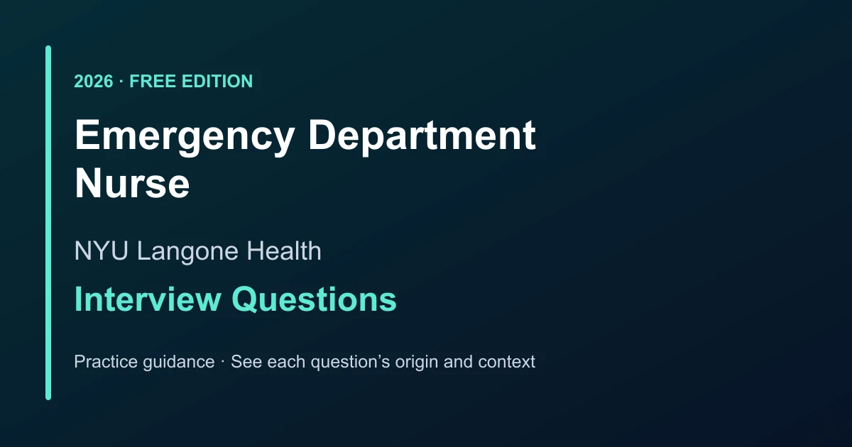 NYU Langone Health Emergency Department Nurse interview questions