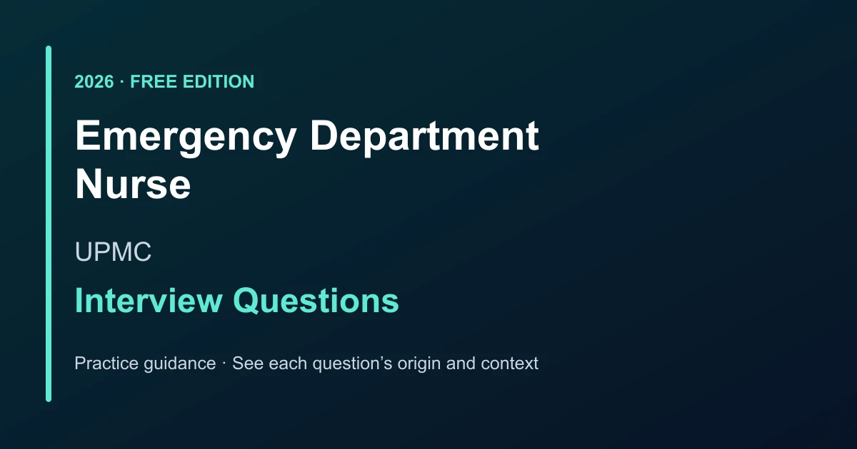 UPMC Emergency Department Nurse interview questions