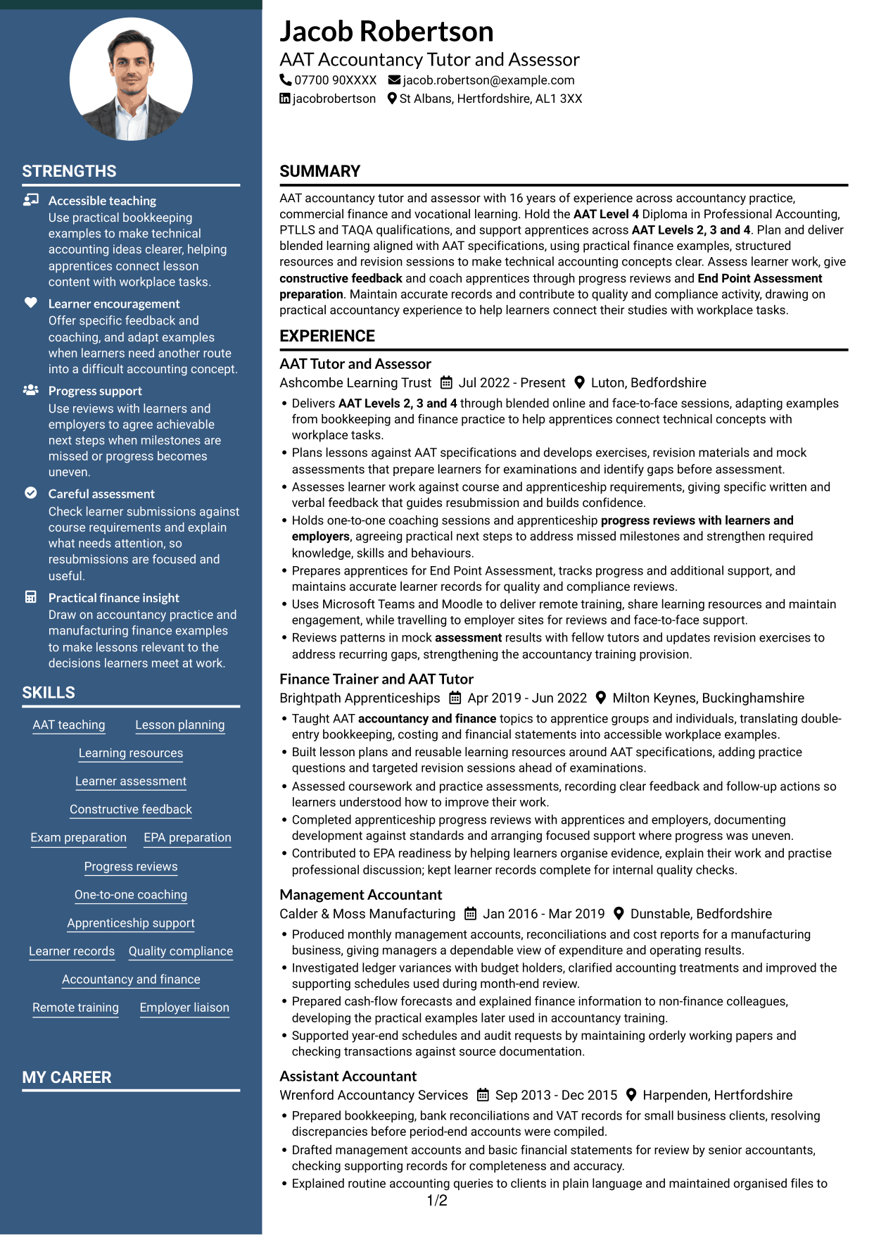 CV example — page 1