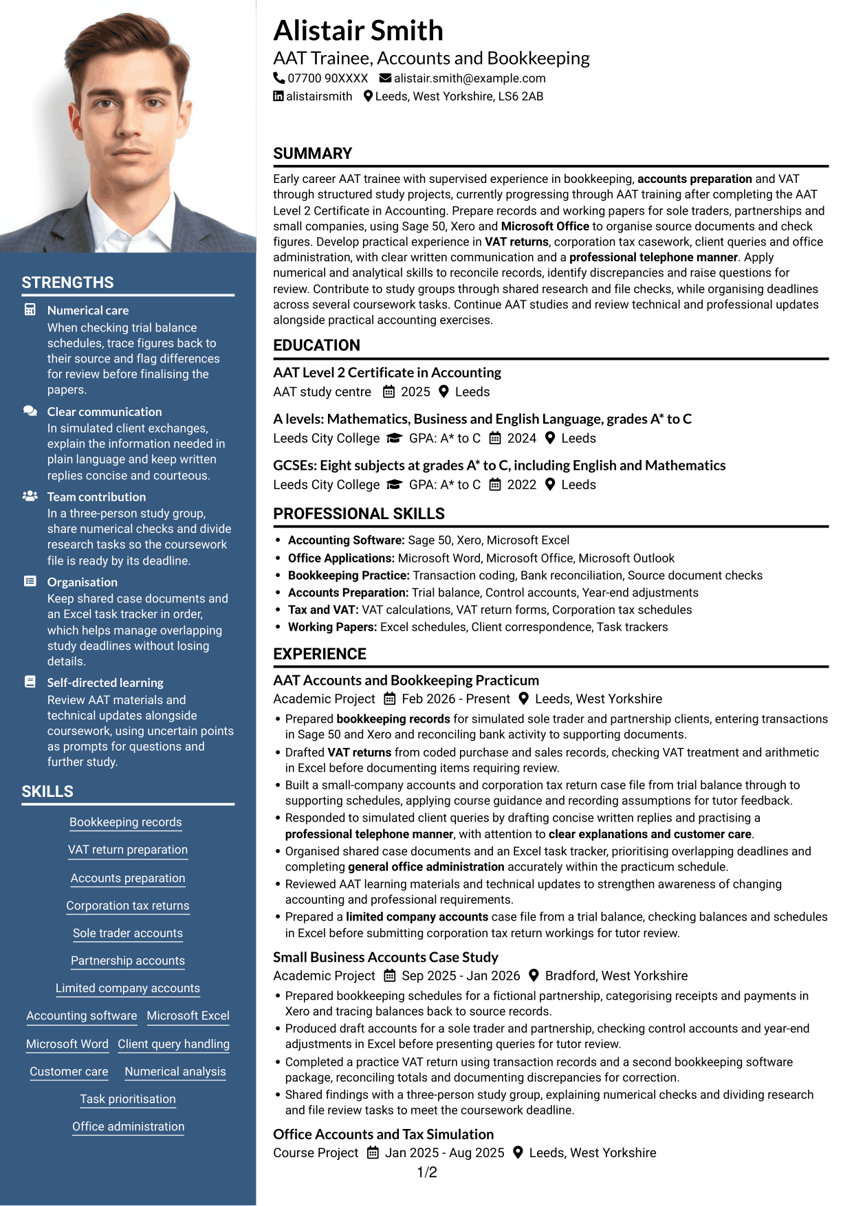 CV example — page 1