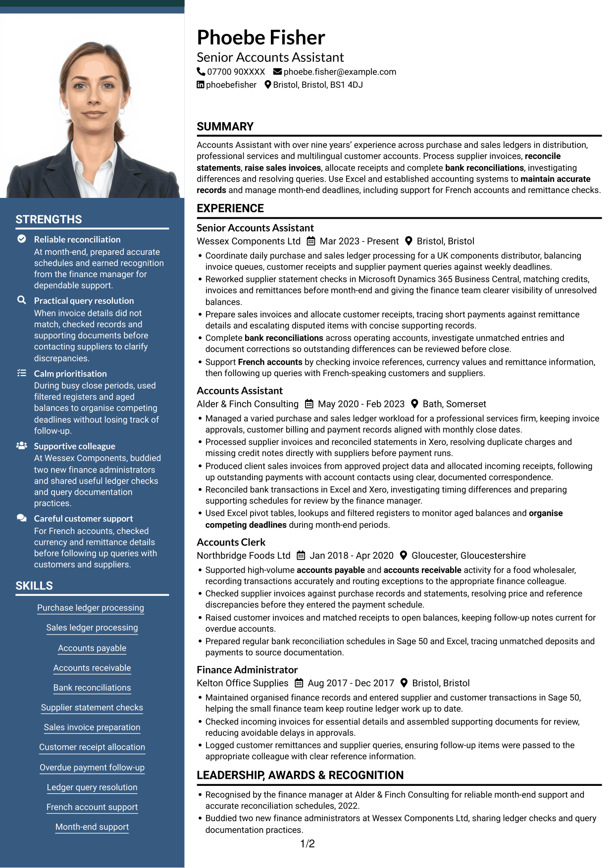 CV example — page 1