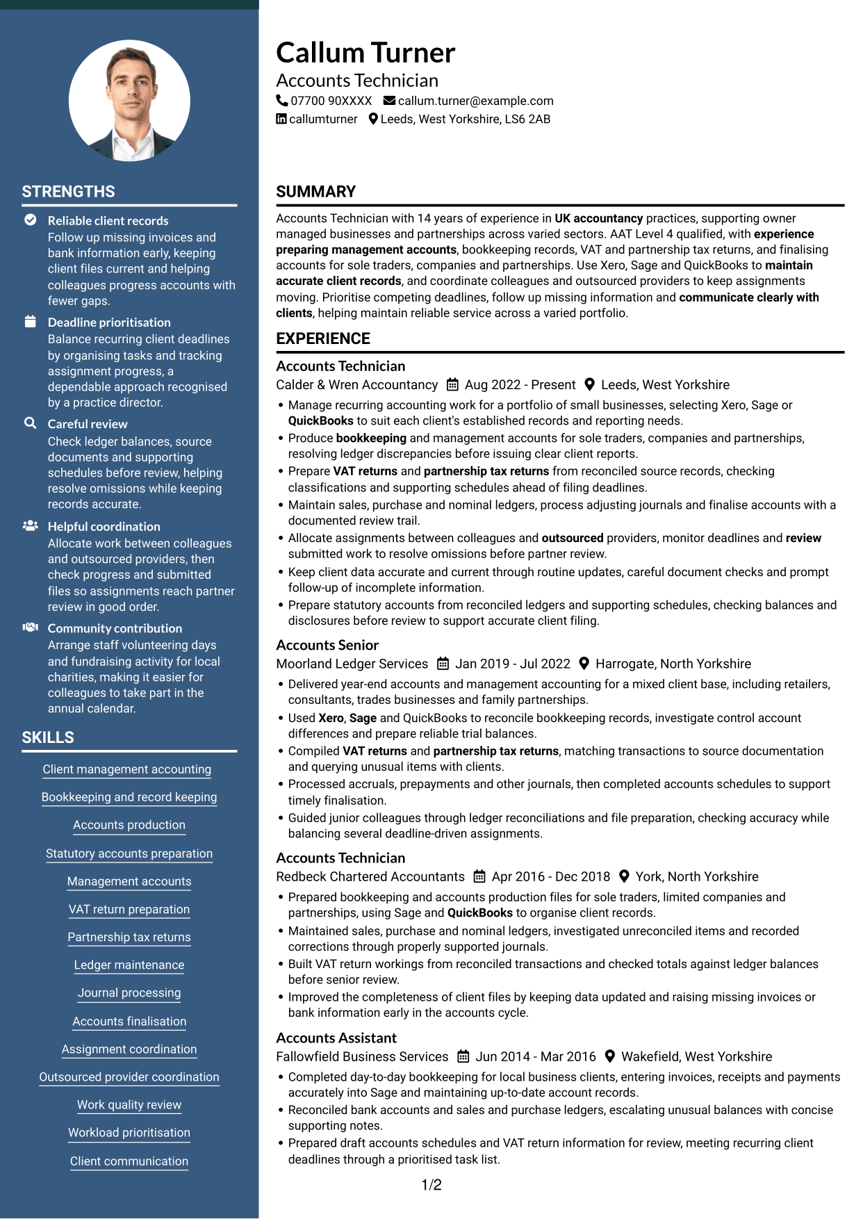 CV example — page 1