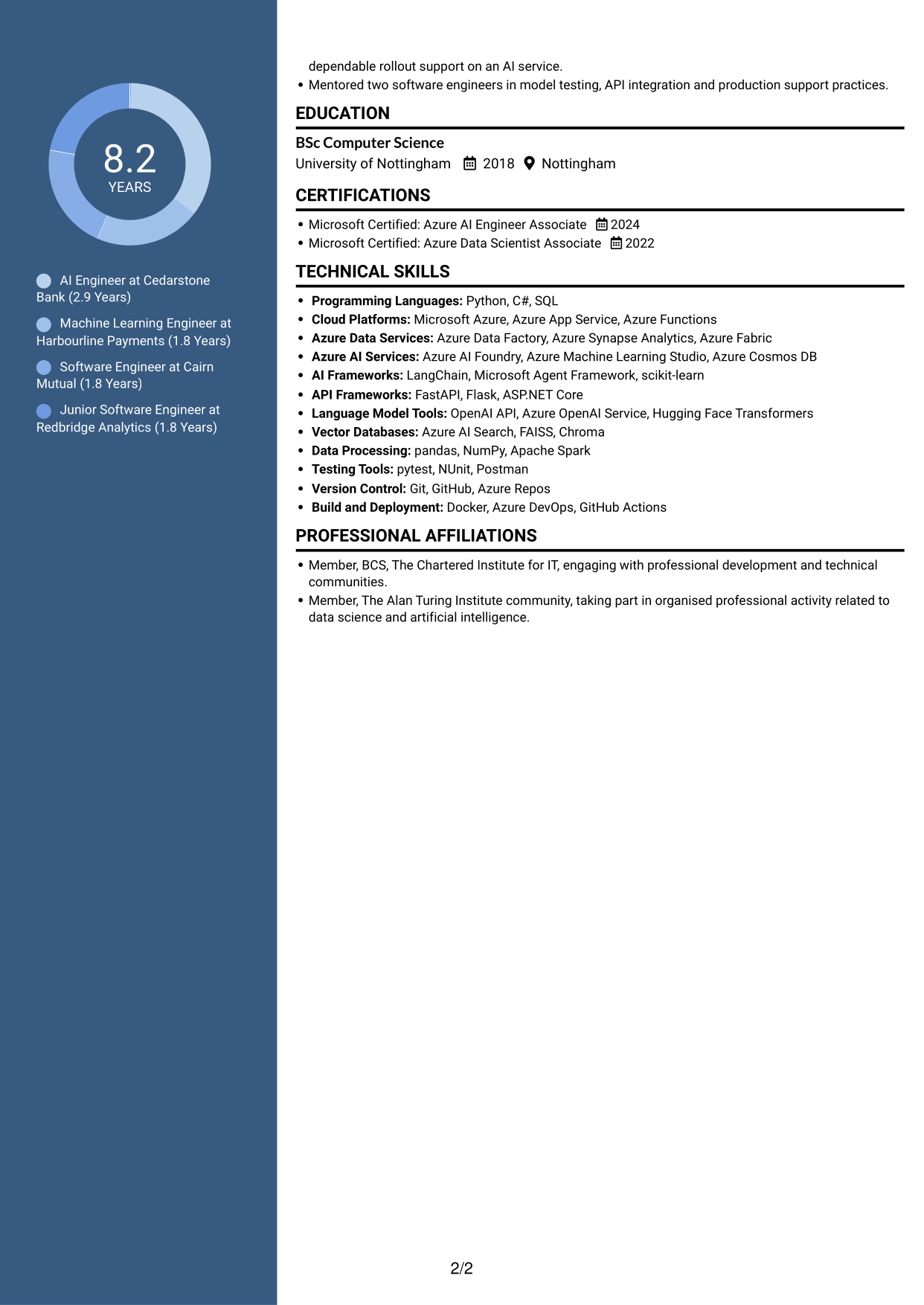 CV example — page 2