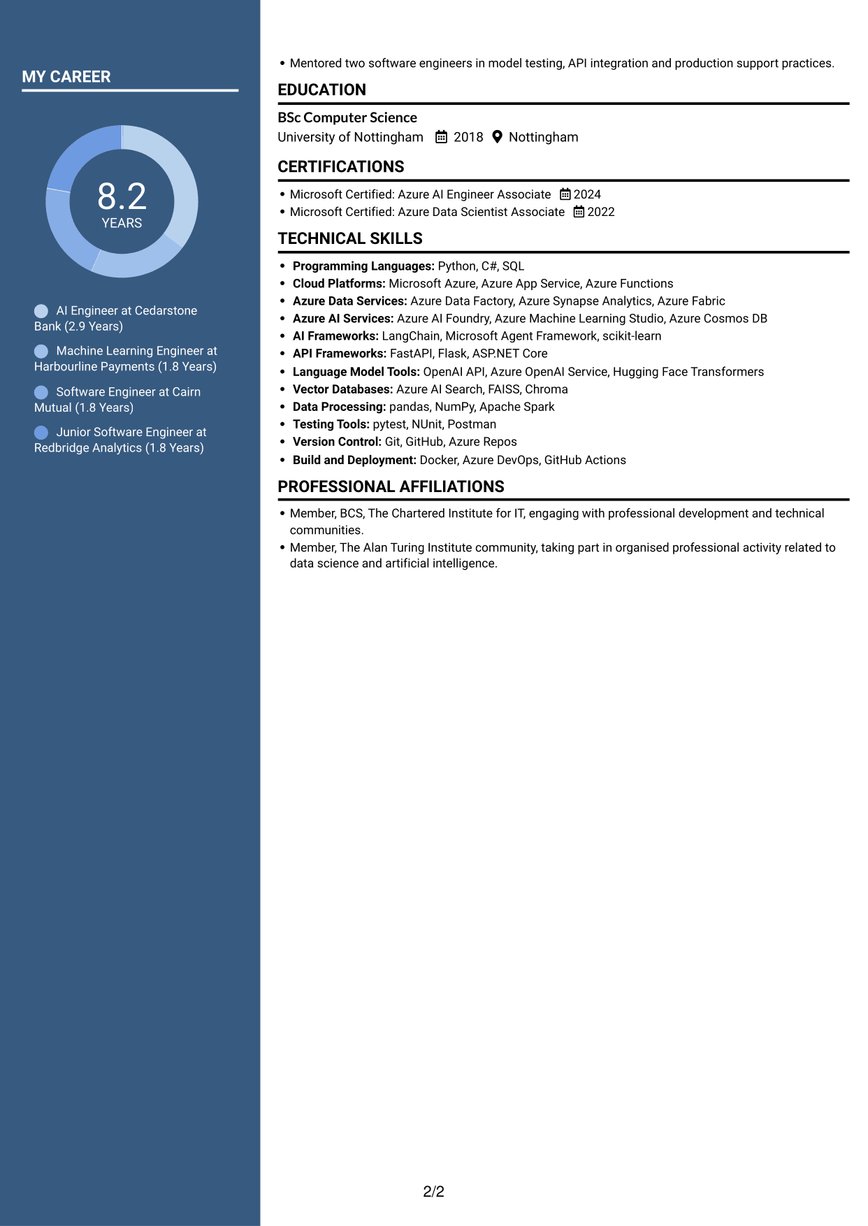 CV example — page 2