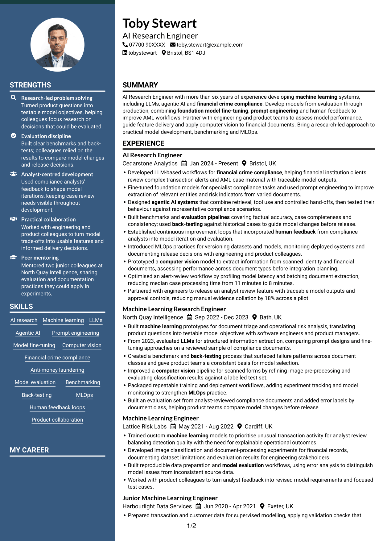 CV example — page 1