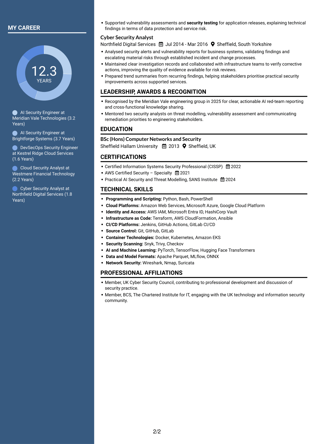 CV example — page 2