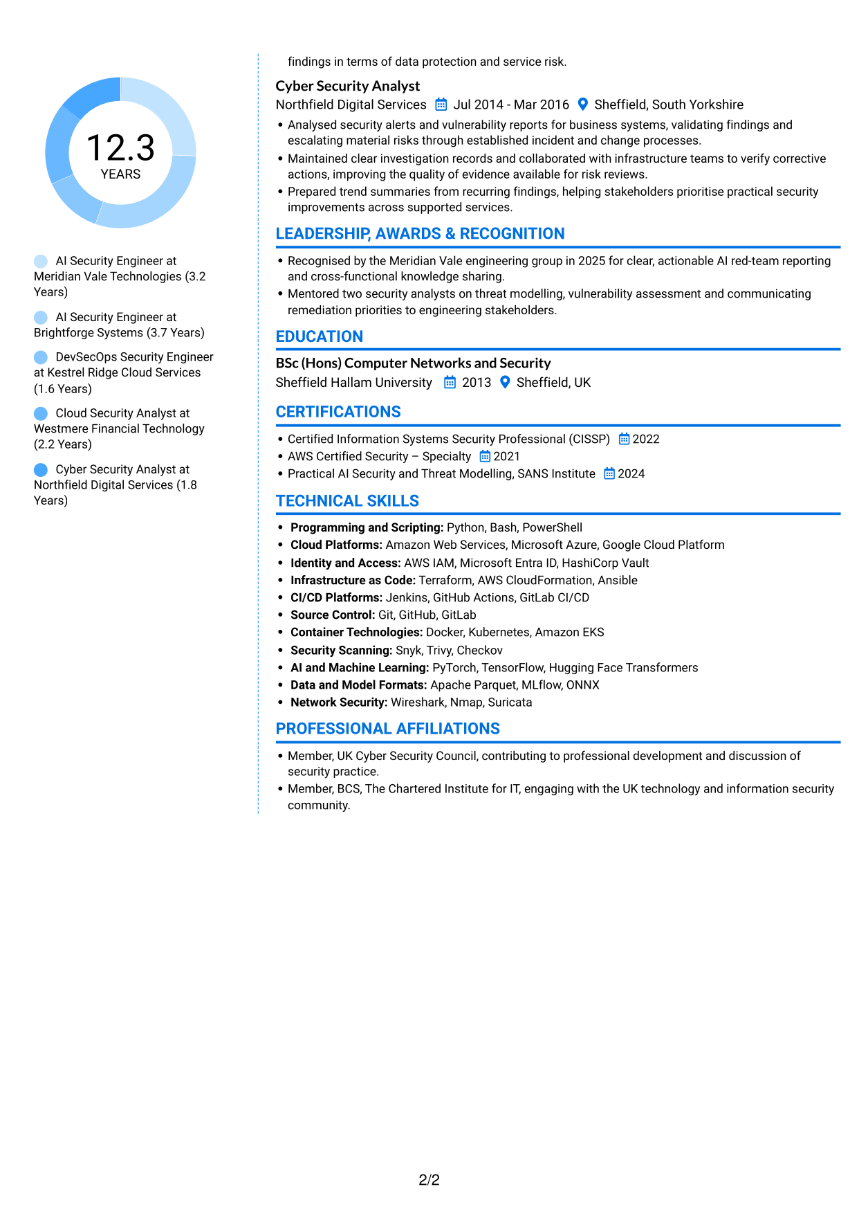 CV example — page 2