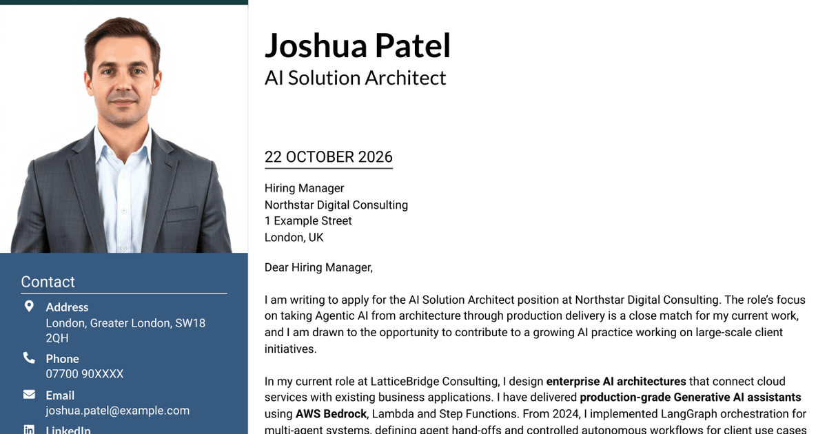 7 AI Solution Architect - Agentic AI Cover Letter Templates with Example