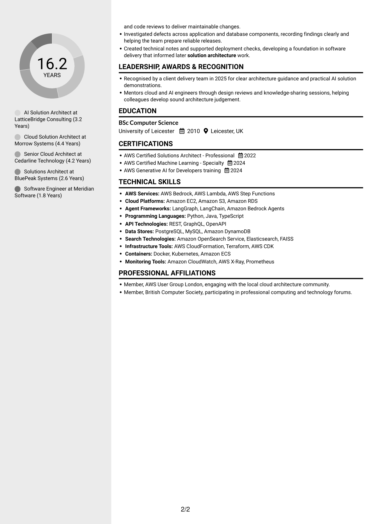 CV example — page 2