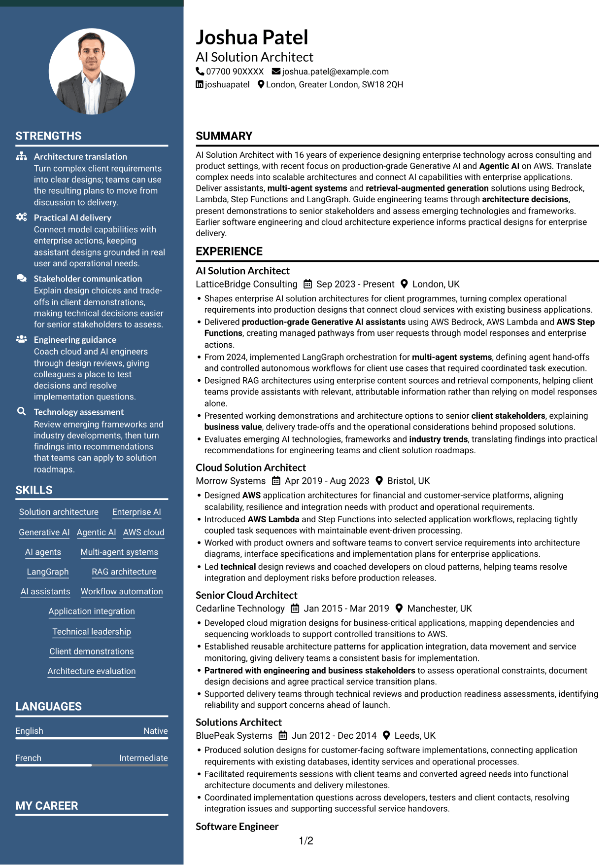 CV example — page 1