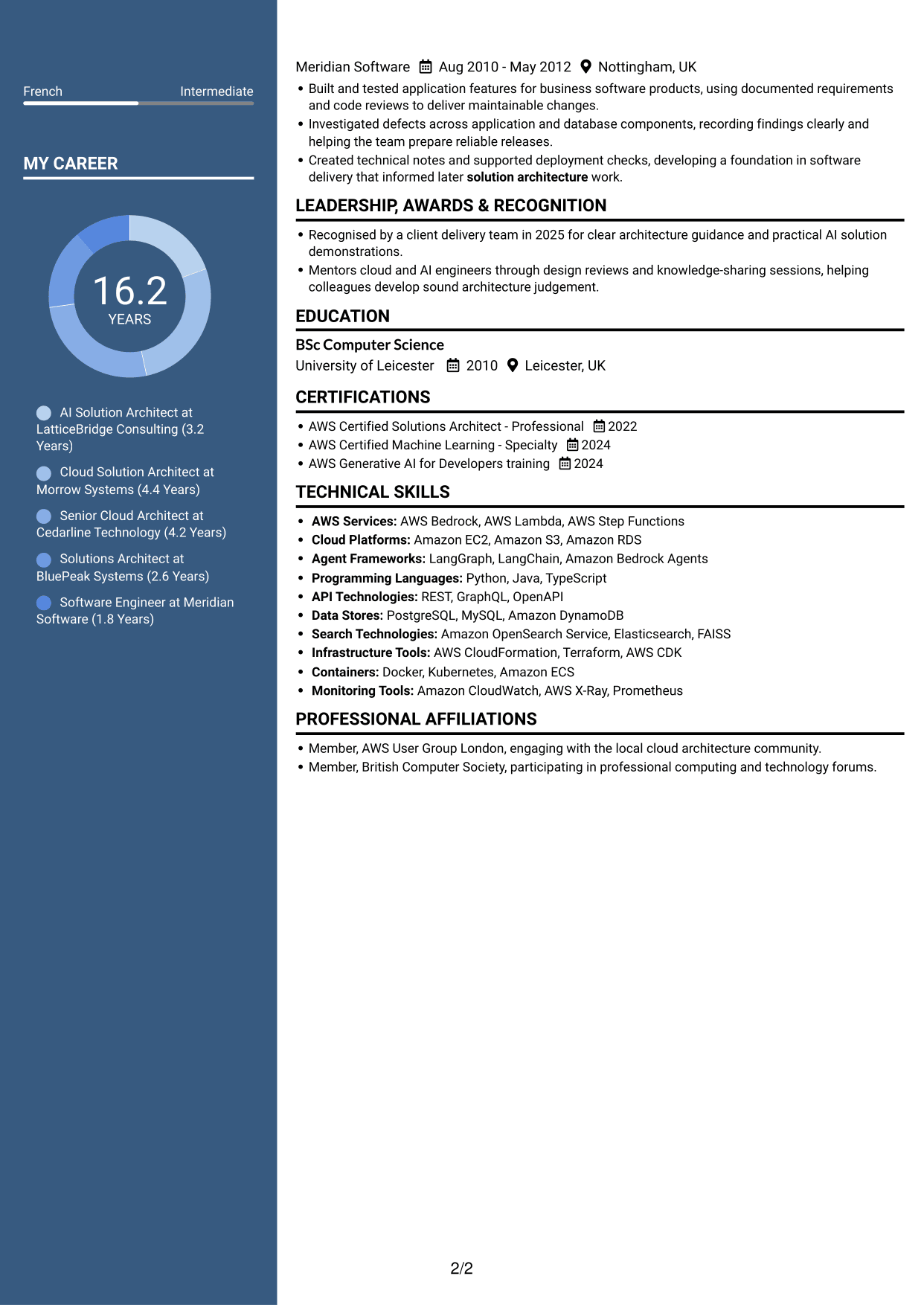 CV example — page 2