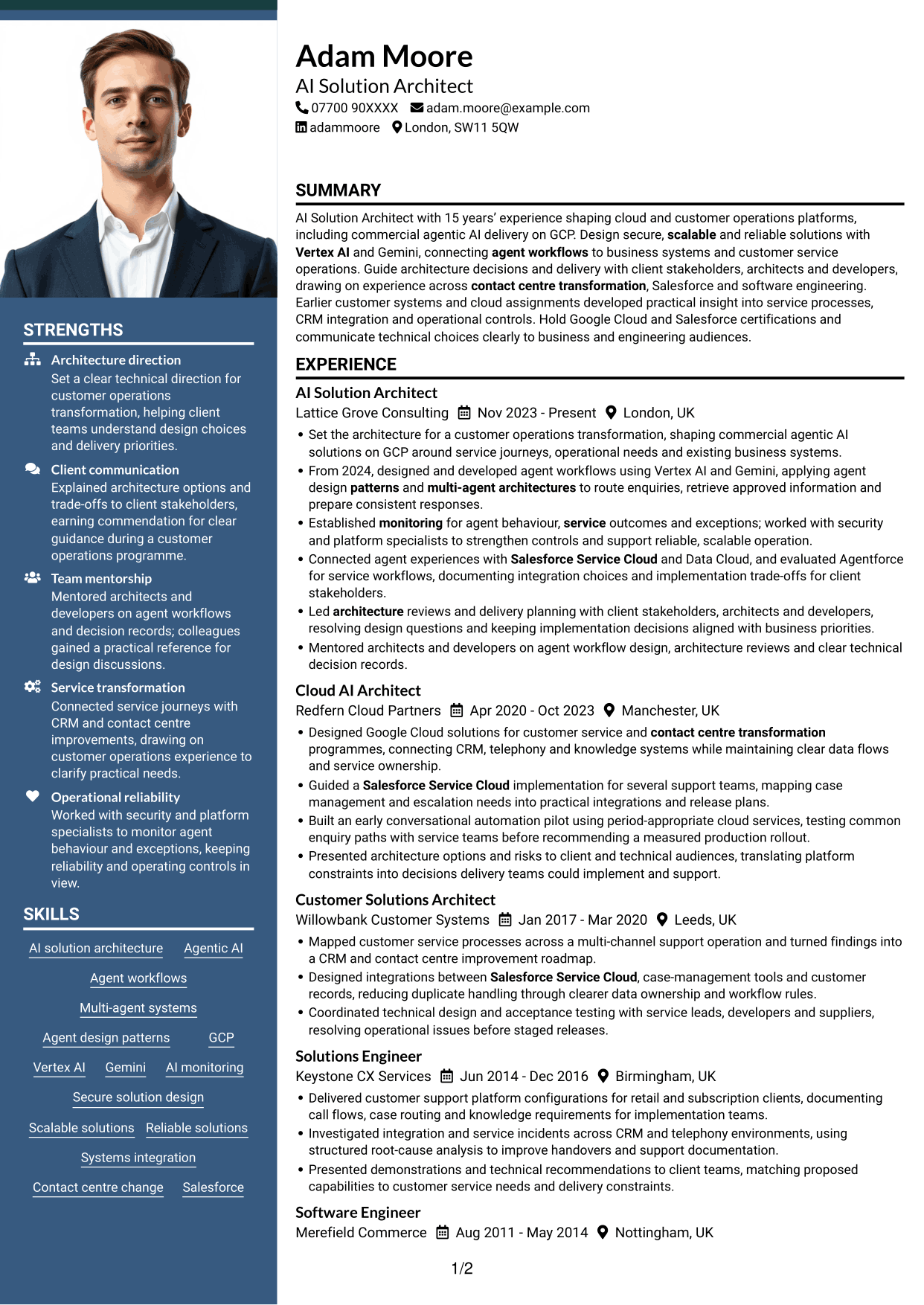 CV example — page 1