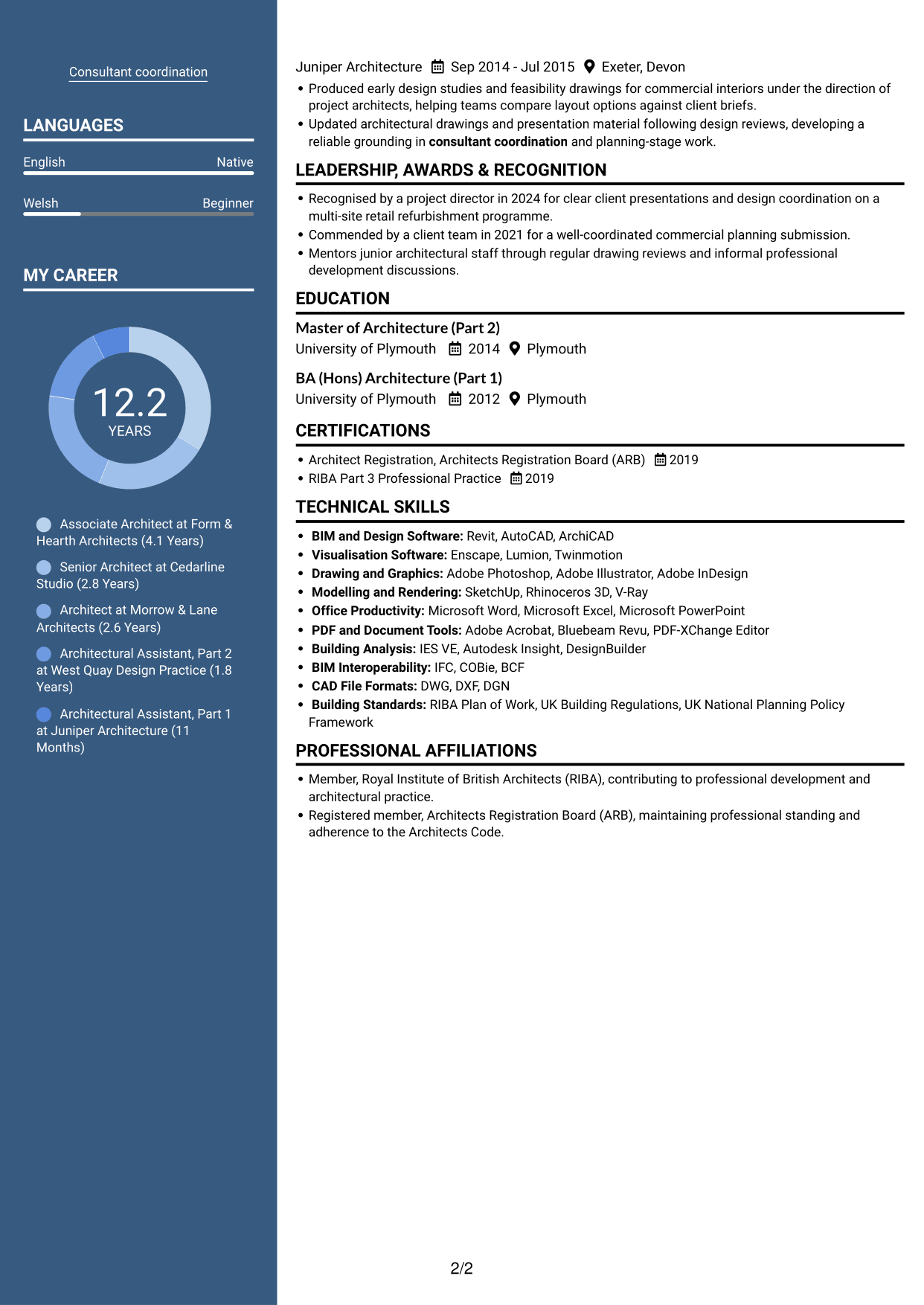 CV example — page 2