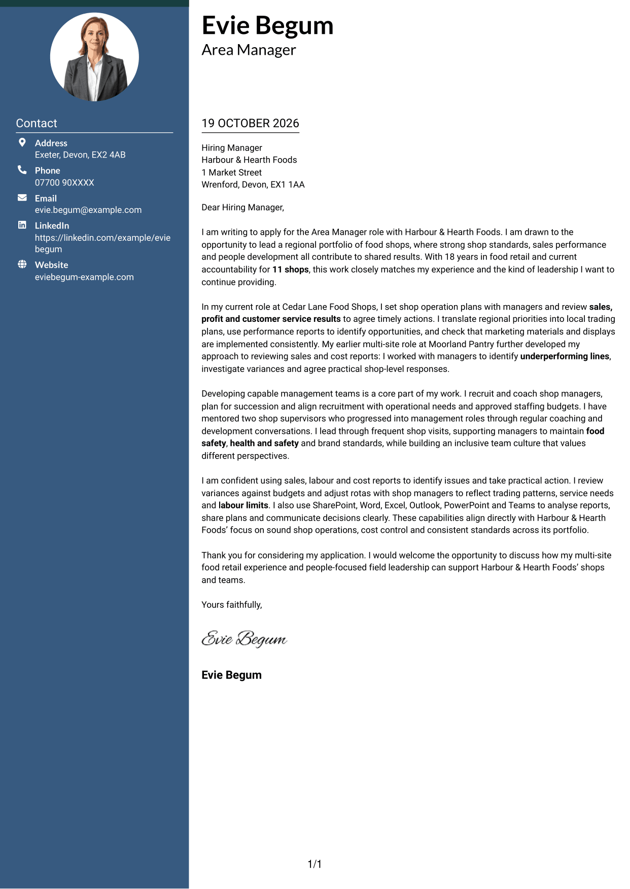 Cover letter example — page 1