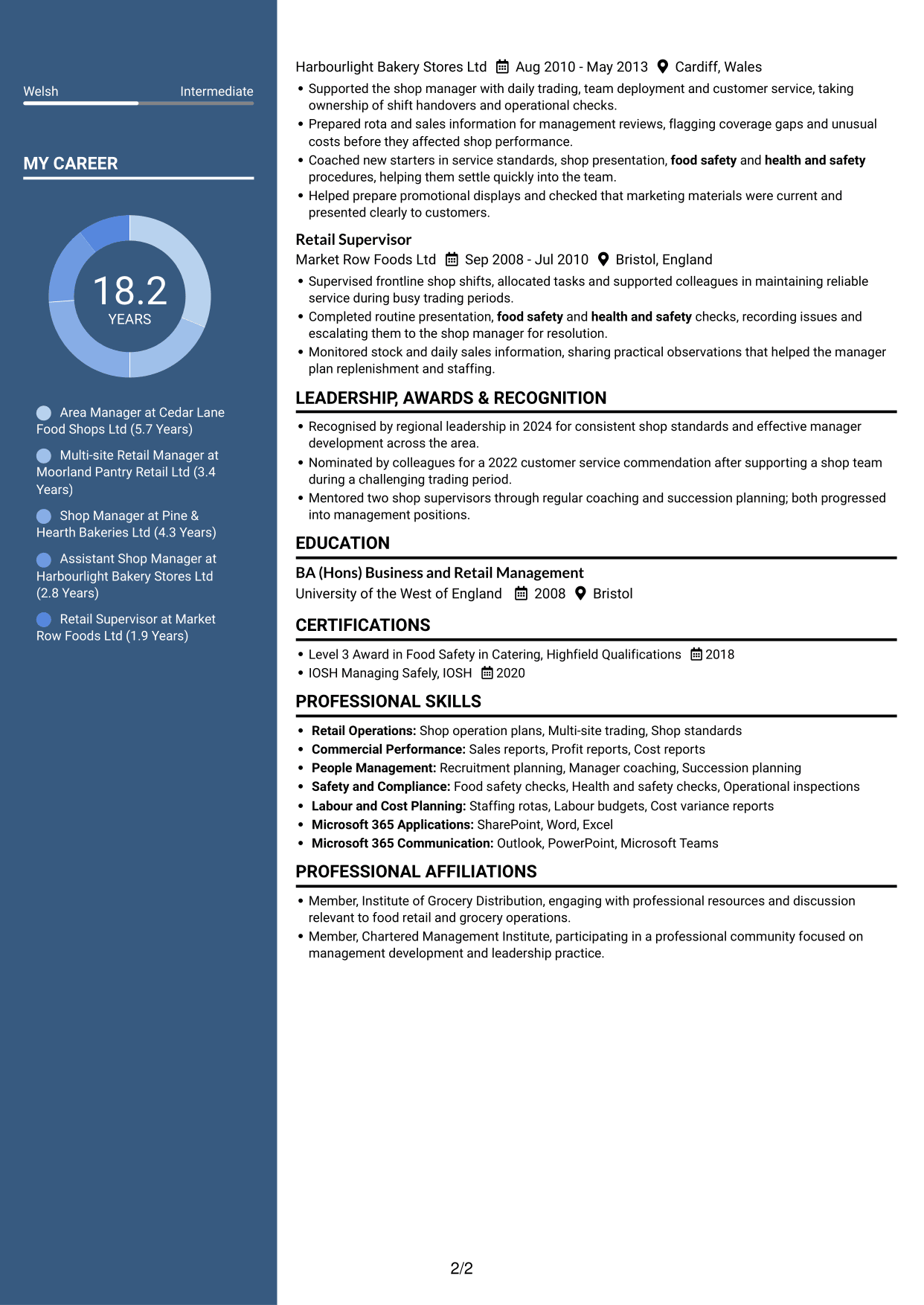 CV example — page 2