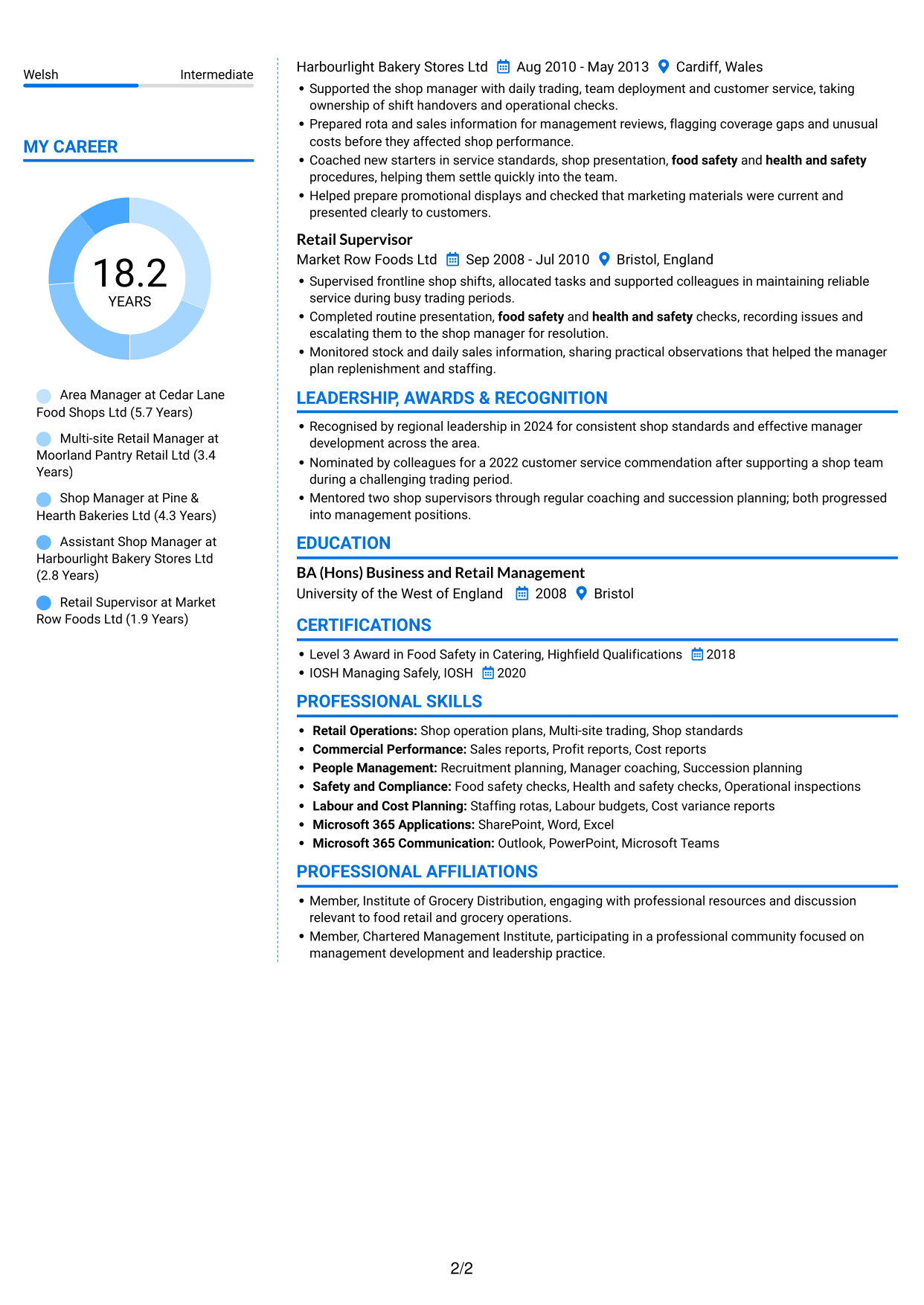 CV example — page 2
