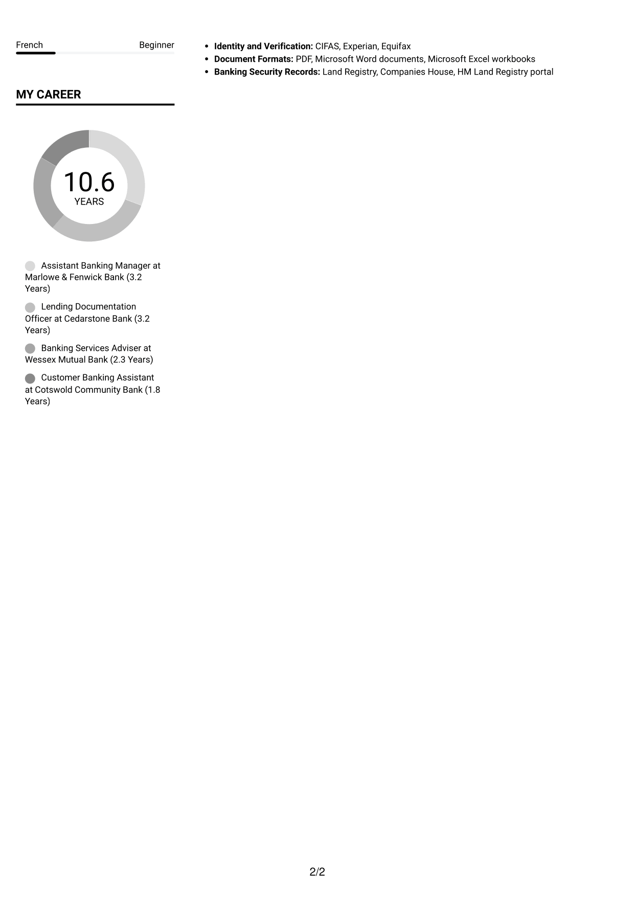 CV example — page 2