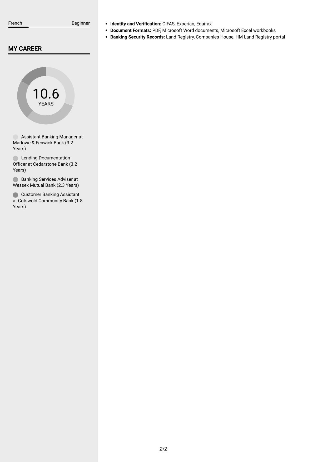 CV example — page 2