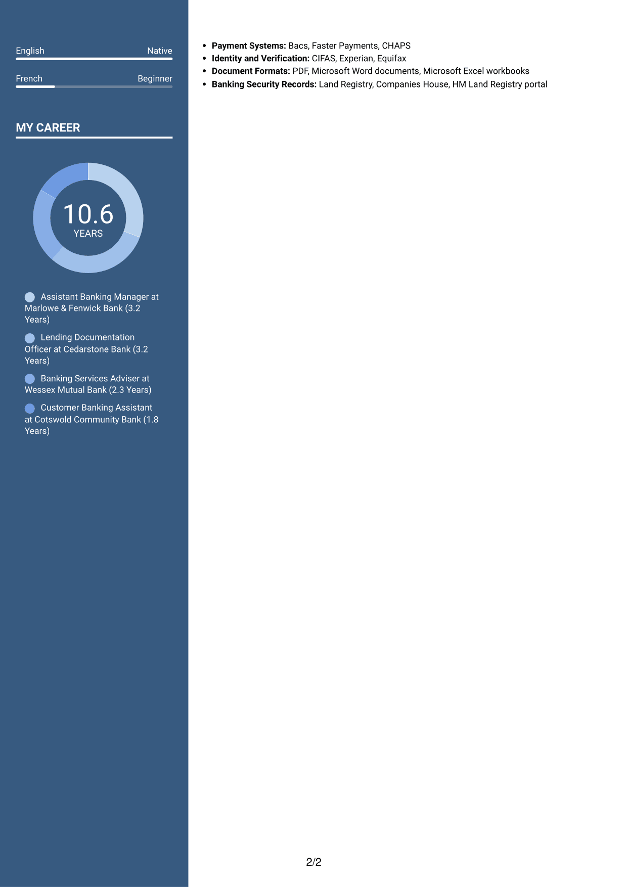 CV example — page 2