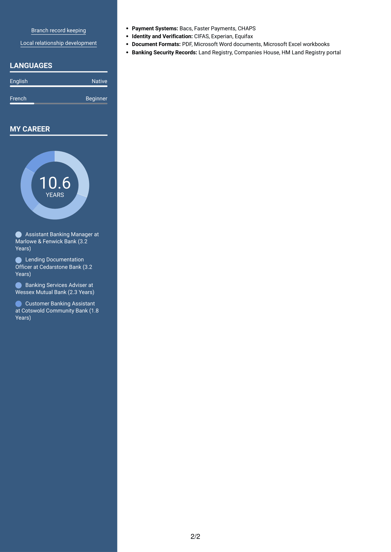 CV example — page 2