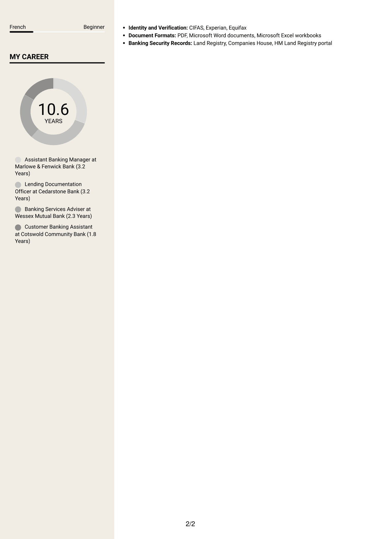 CV example — page 2
