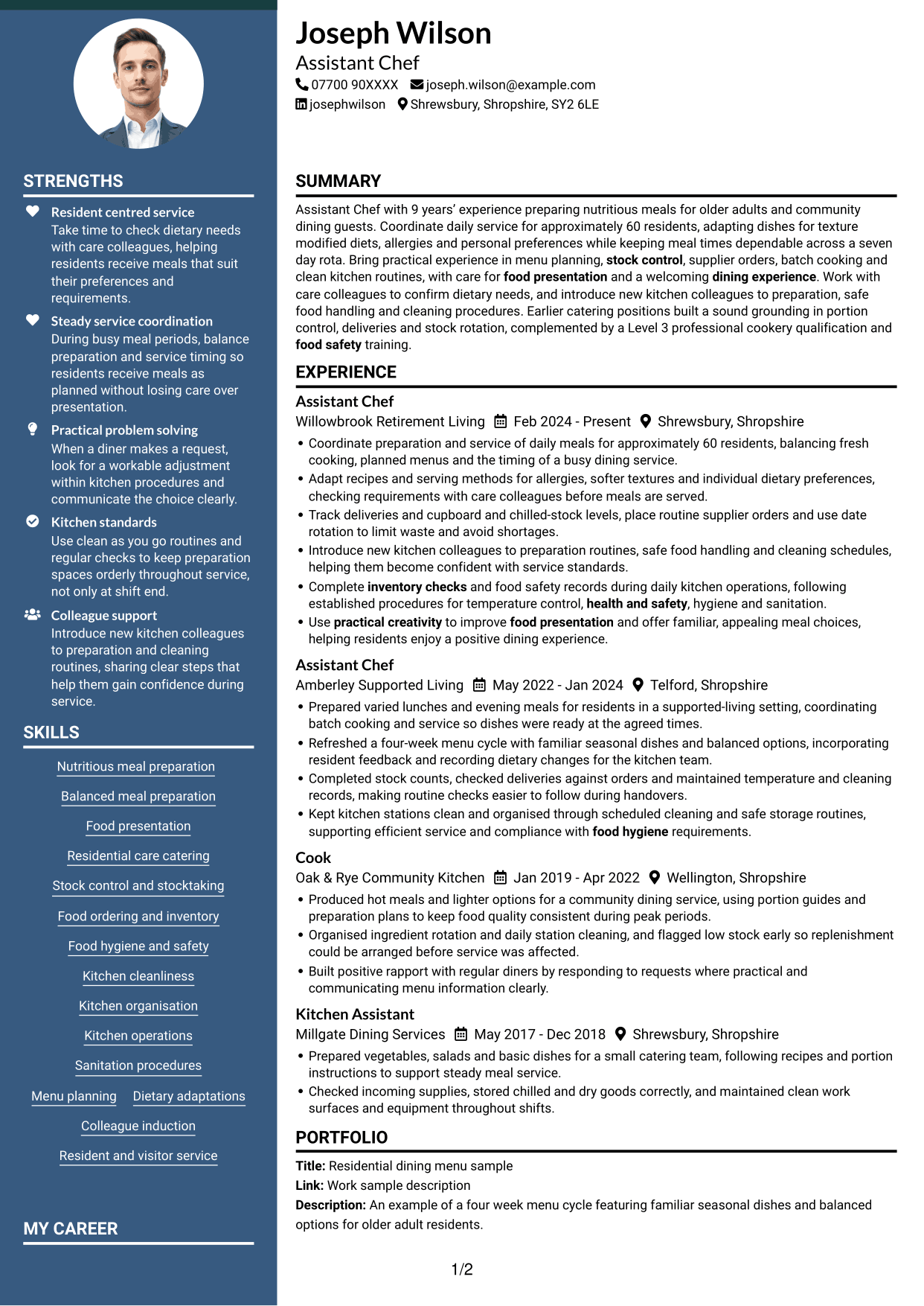 CV example — page 1