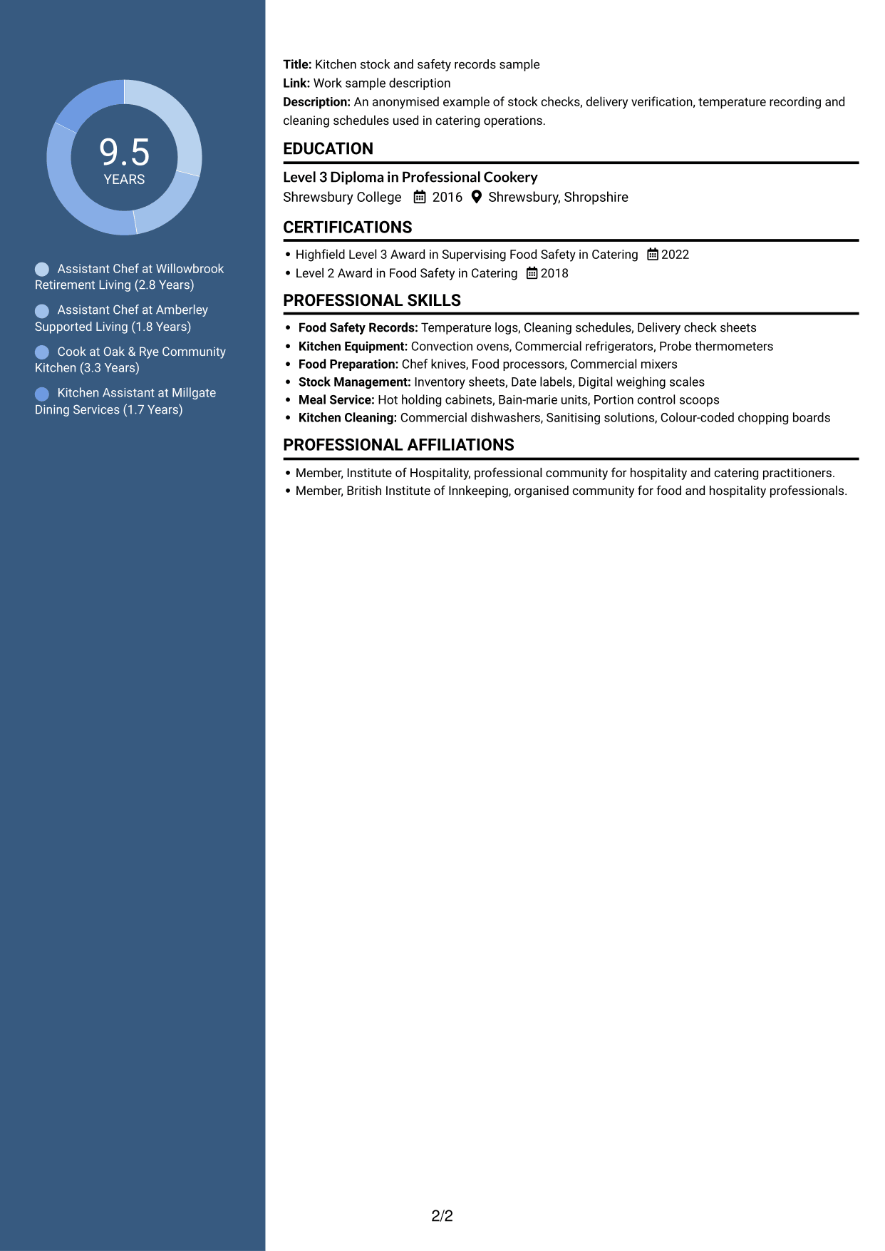 CV example — page 2