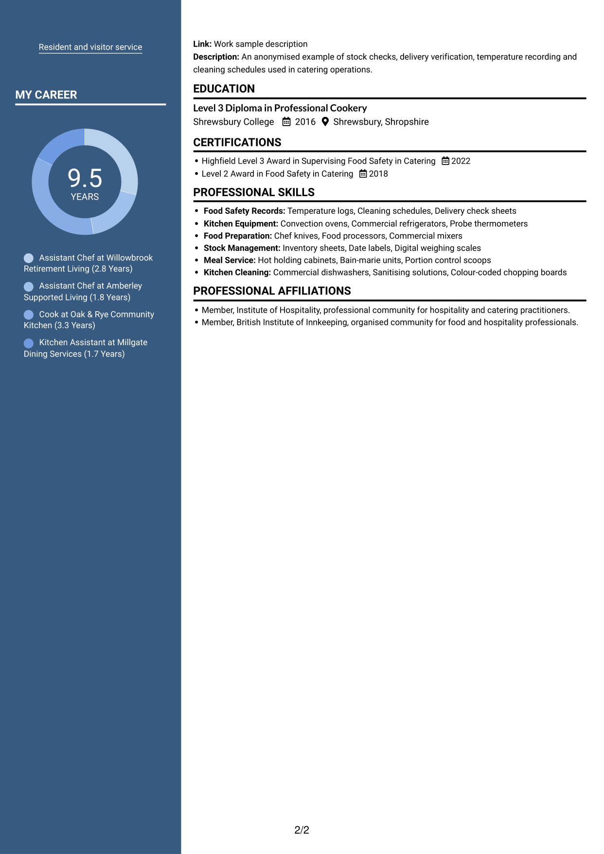 CV example — page 2