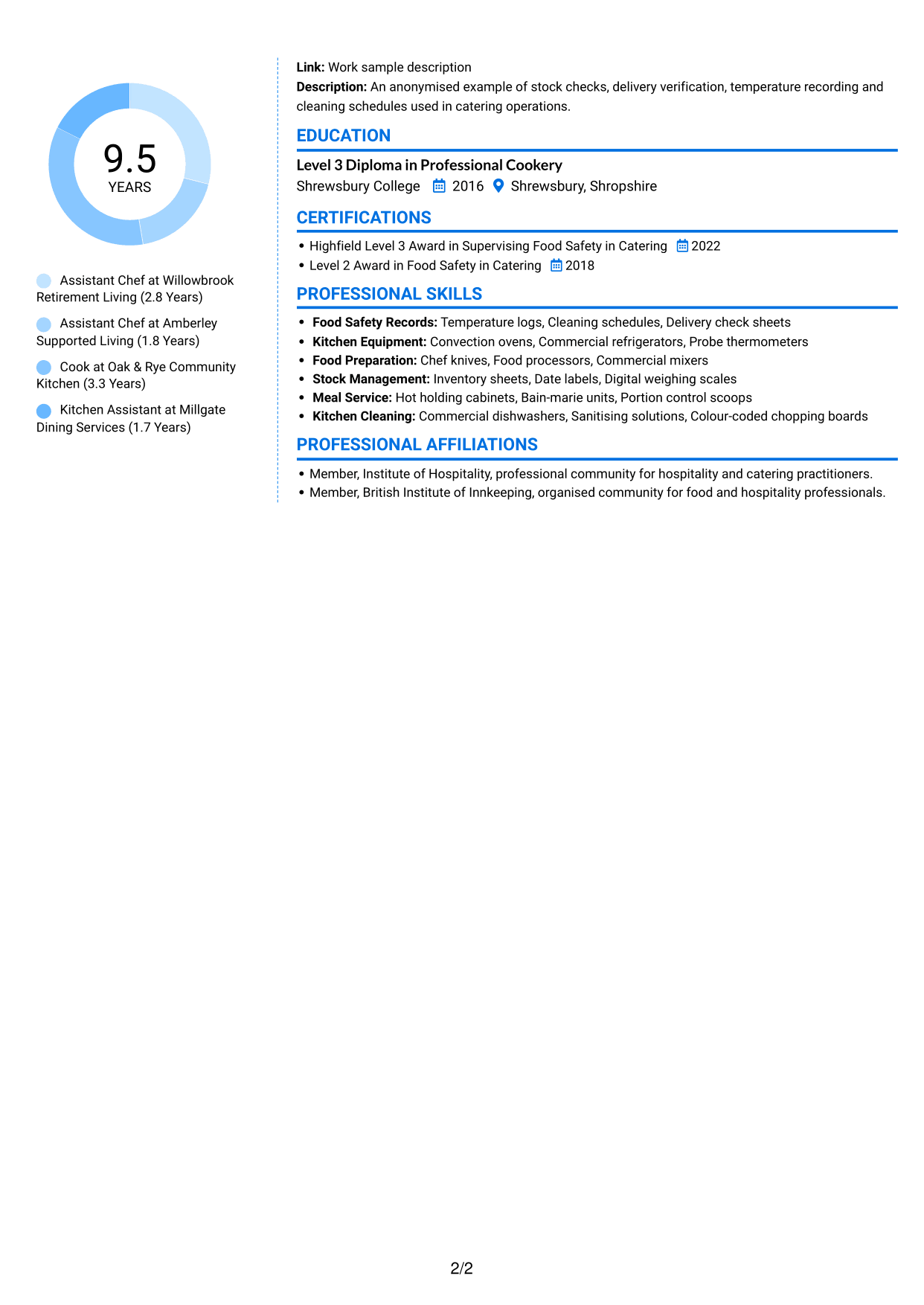 CV example — page 2