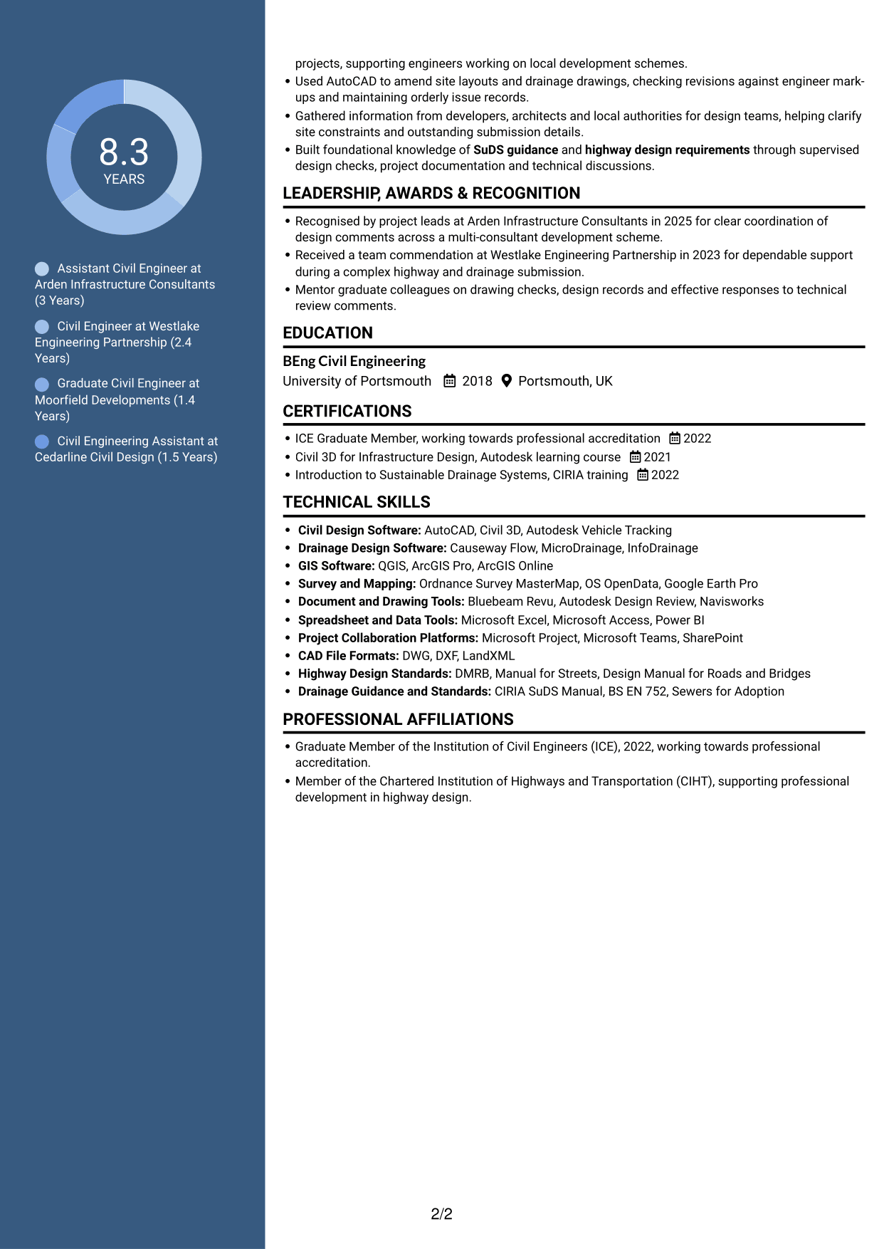CV example — page 2
