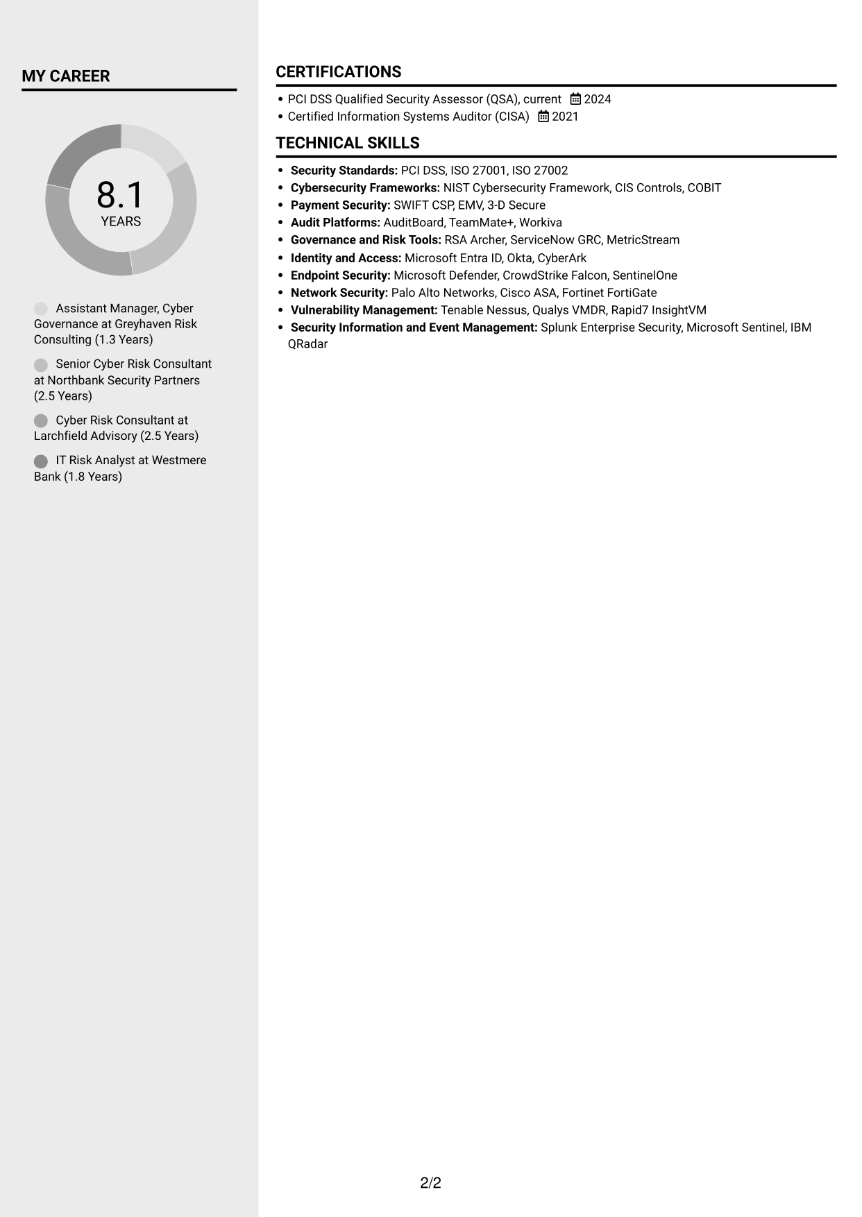CV example — page 2