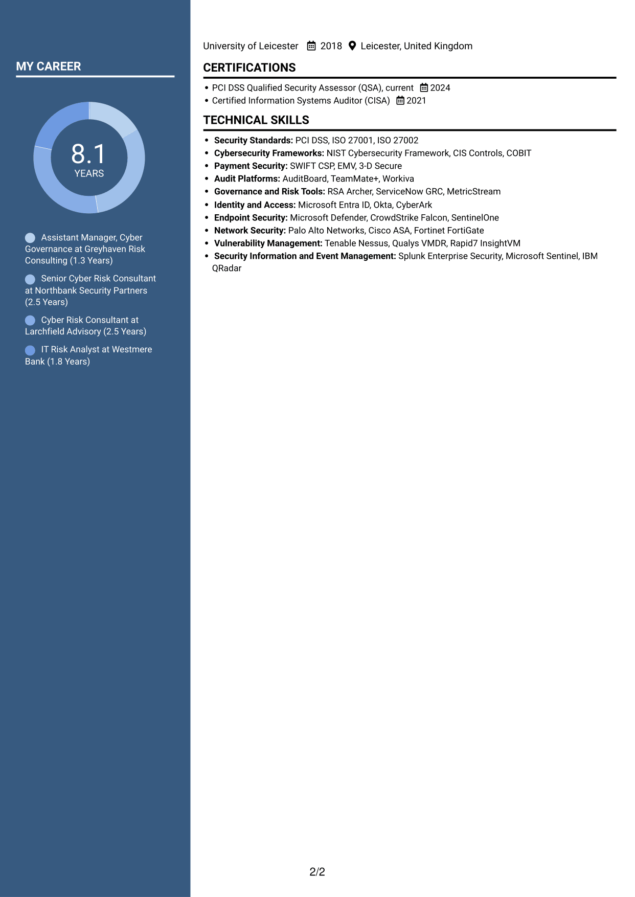 CV example — page 2