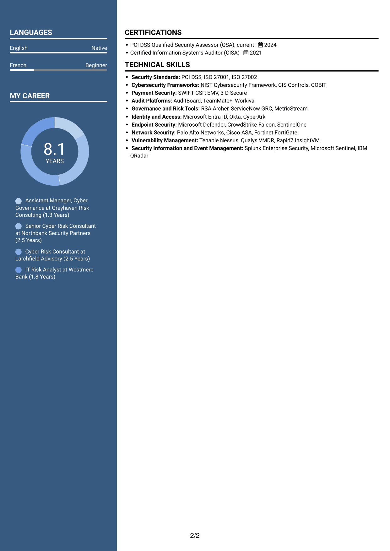 CV example — page 2