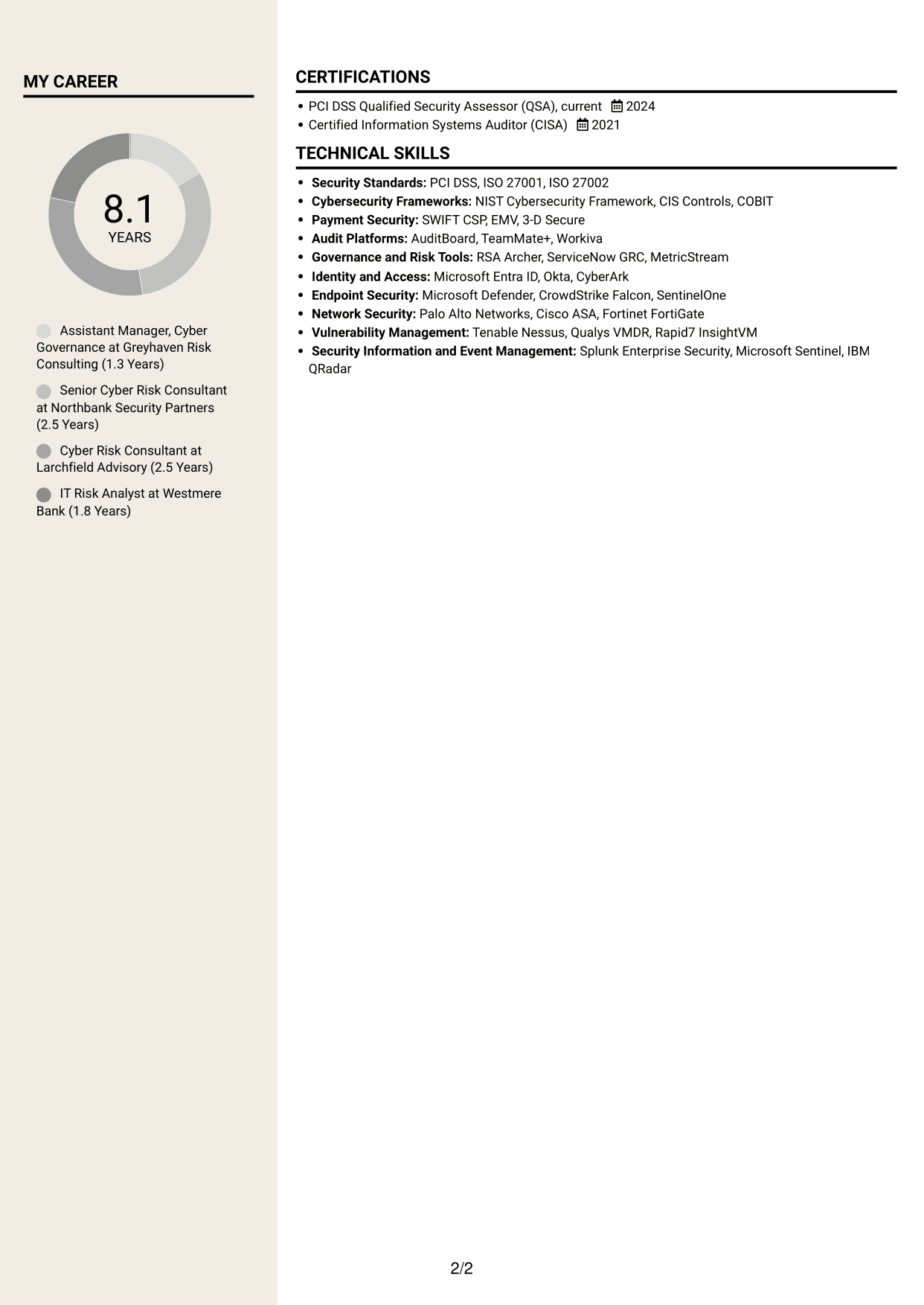 CV example — page 2
