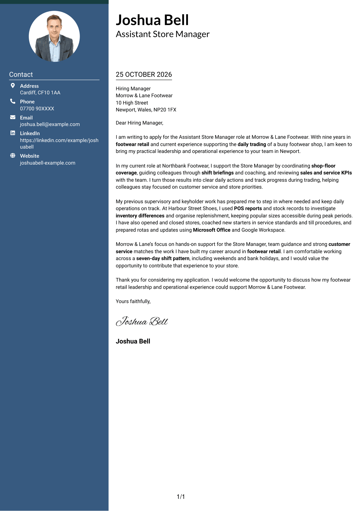 Cover letter example — page 1