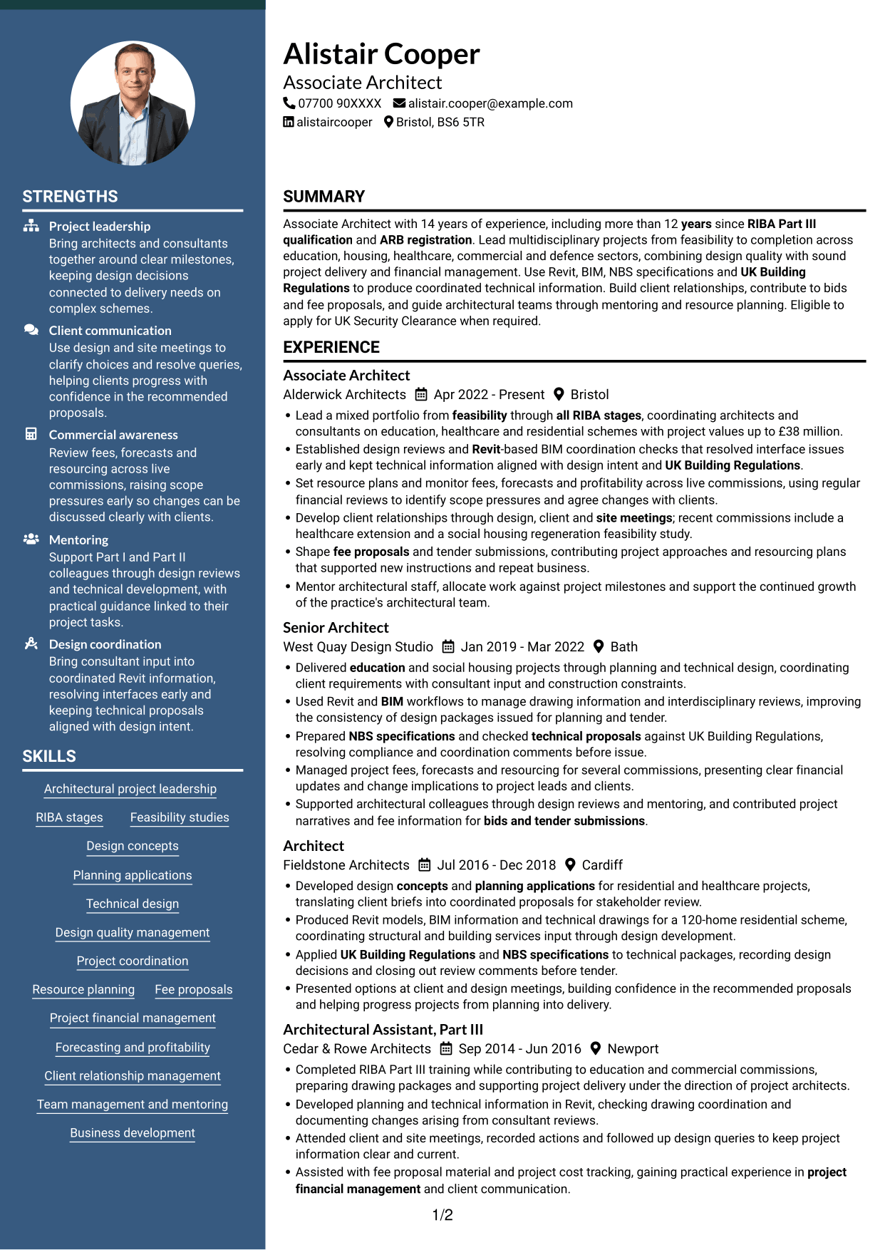 CV example — page 1