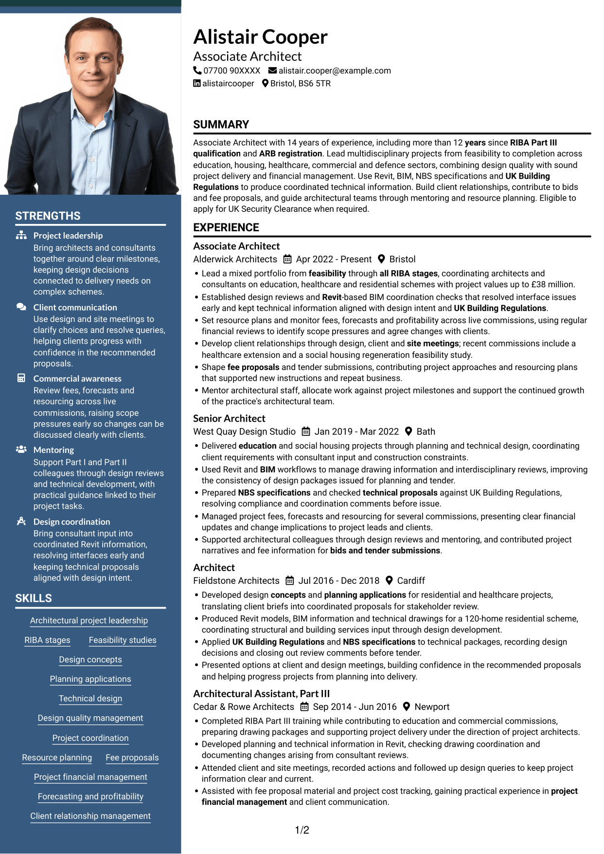 CV example — page 1