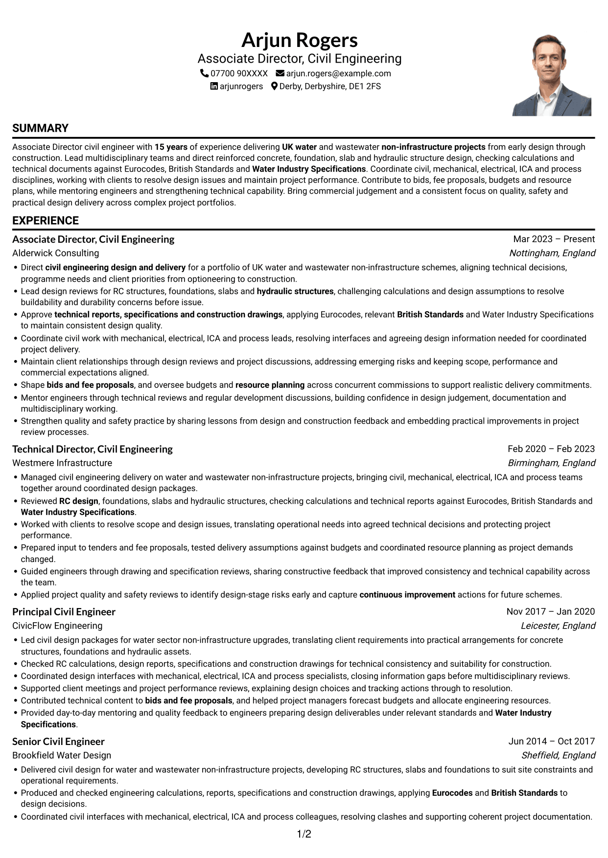 CV example — page 1
