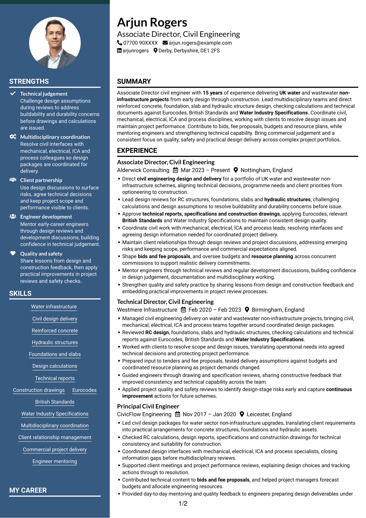 CV example — page 1