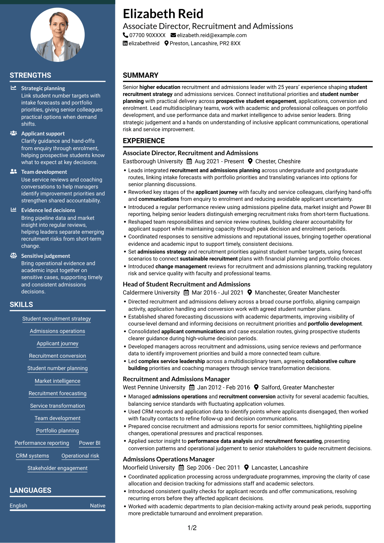 CV example — page 1