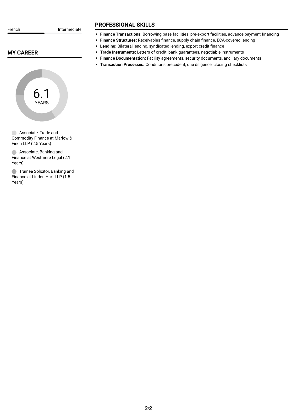CV example — page 2