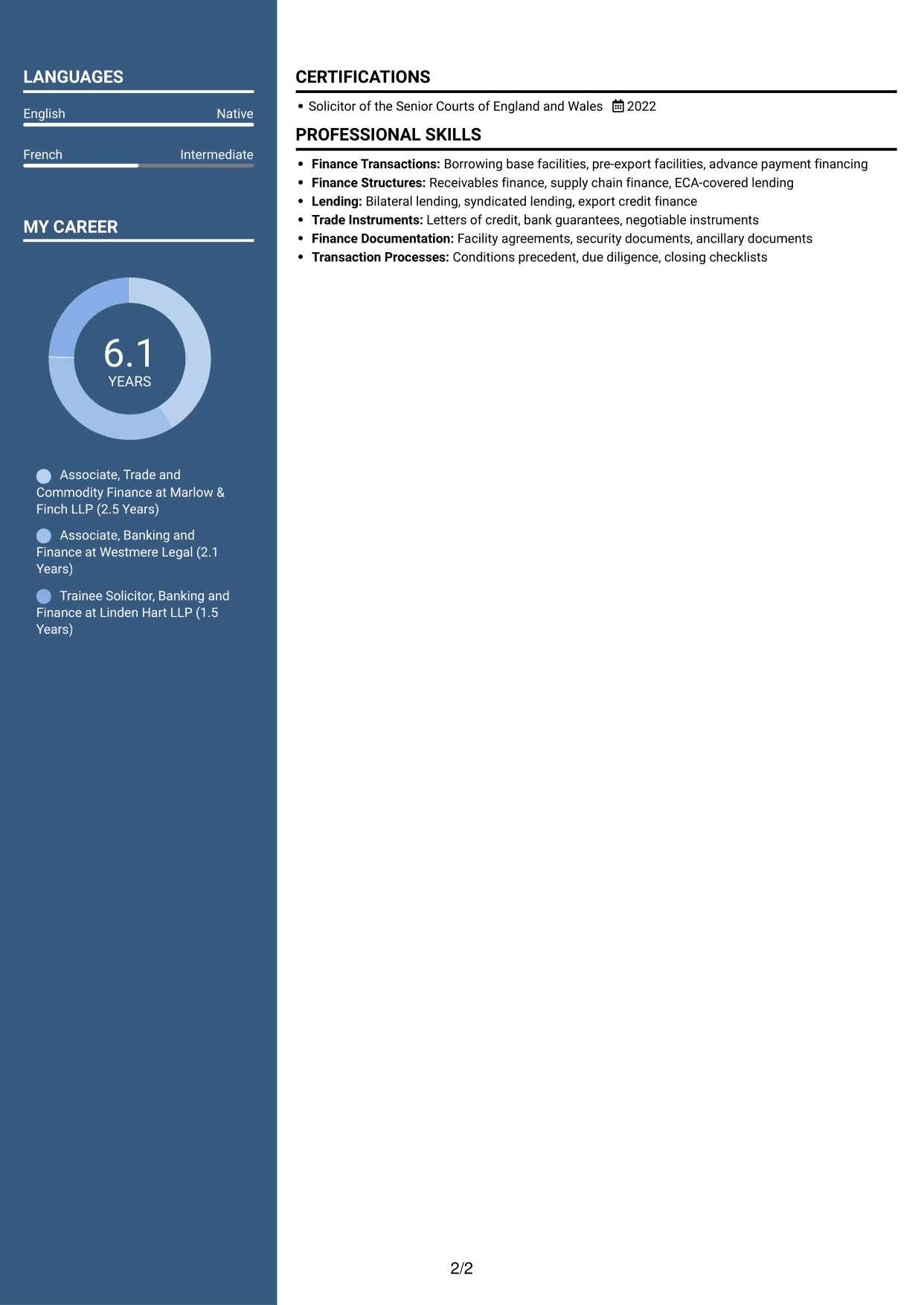CV example — page 2