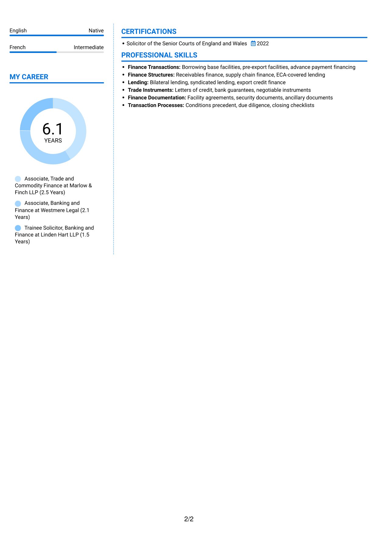 CV example — page 2