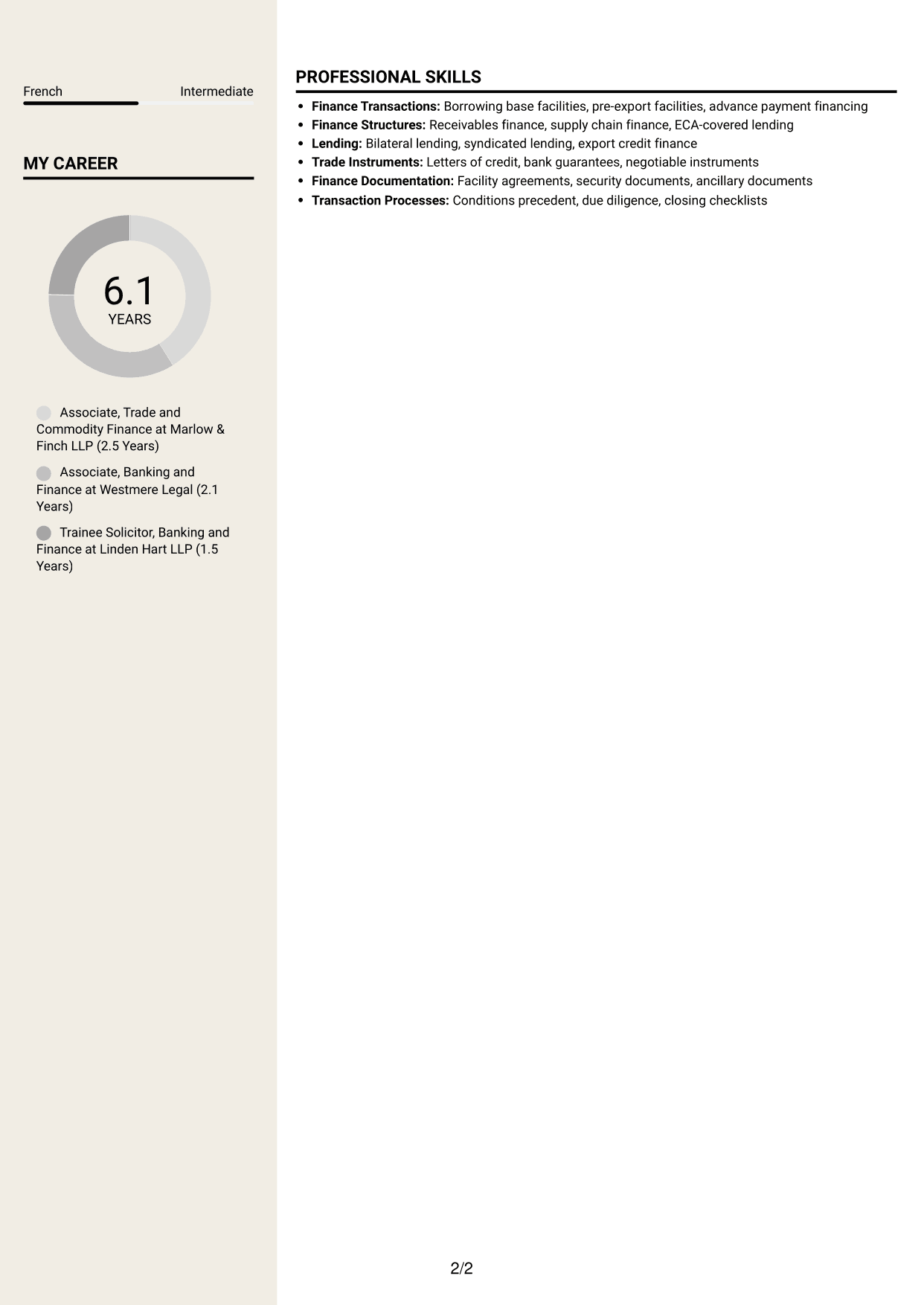 CV example — page 2