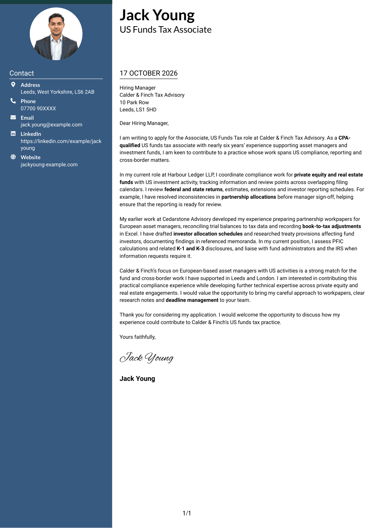 Cover letter example — page 1