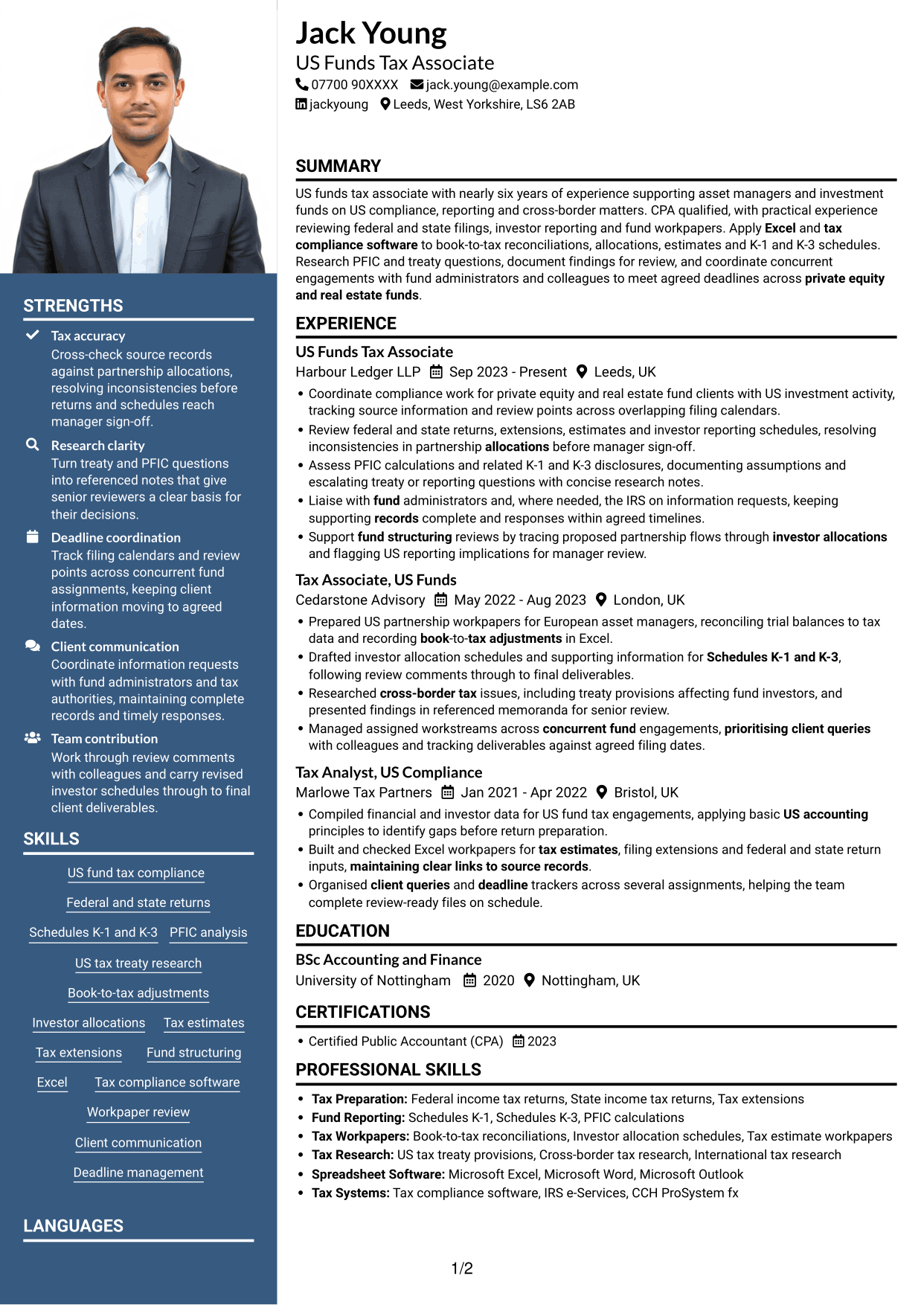 CV example — page 1