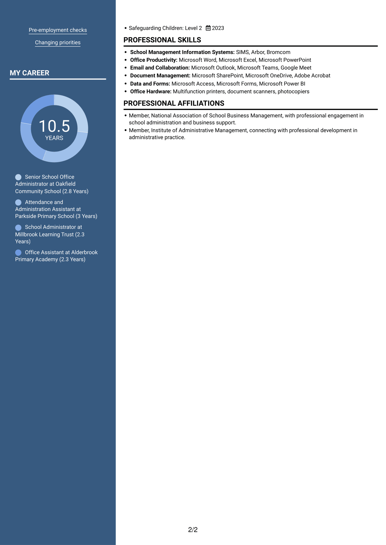 CV example — page 2