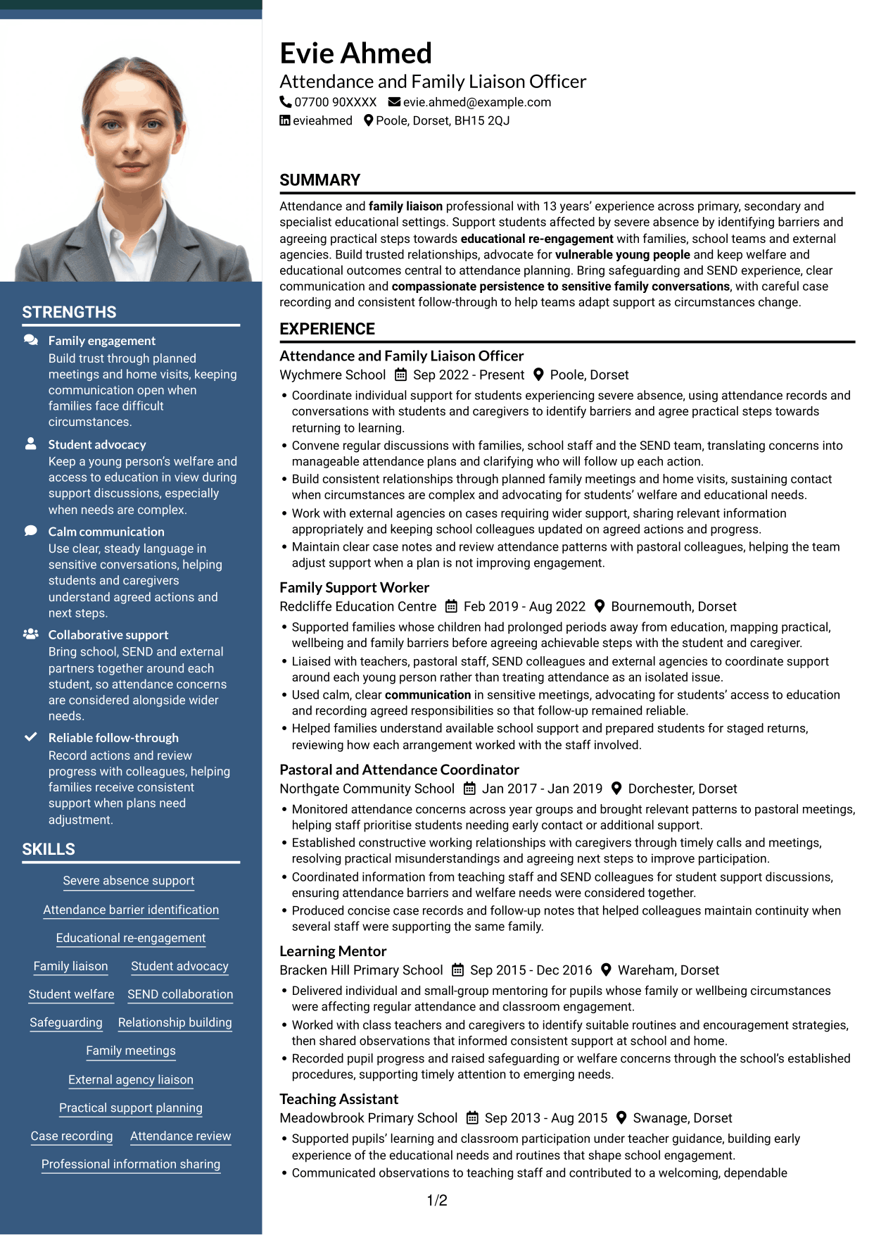 CV example — page 1